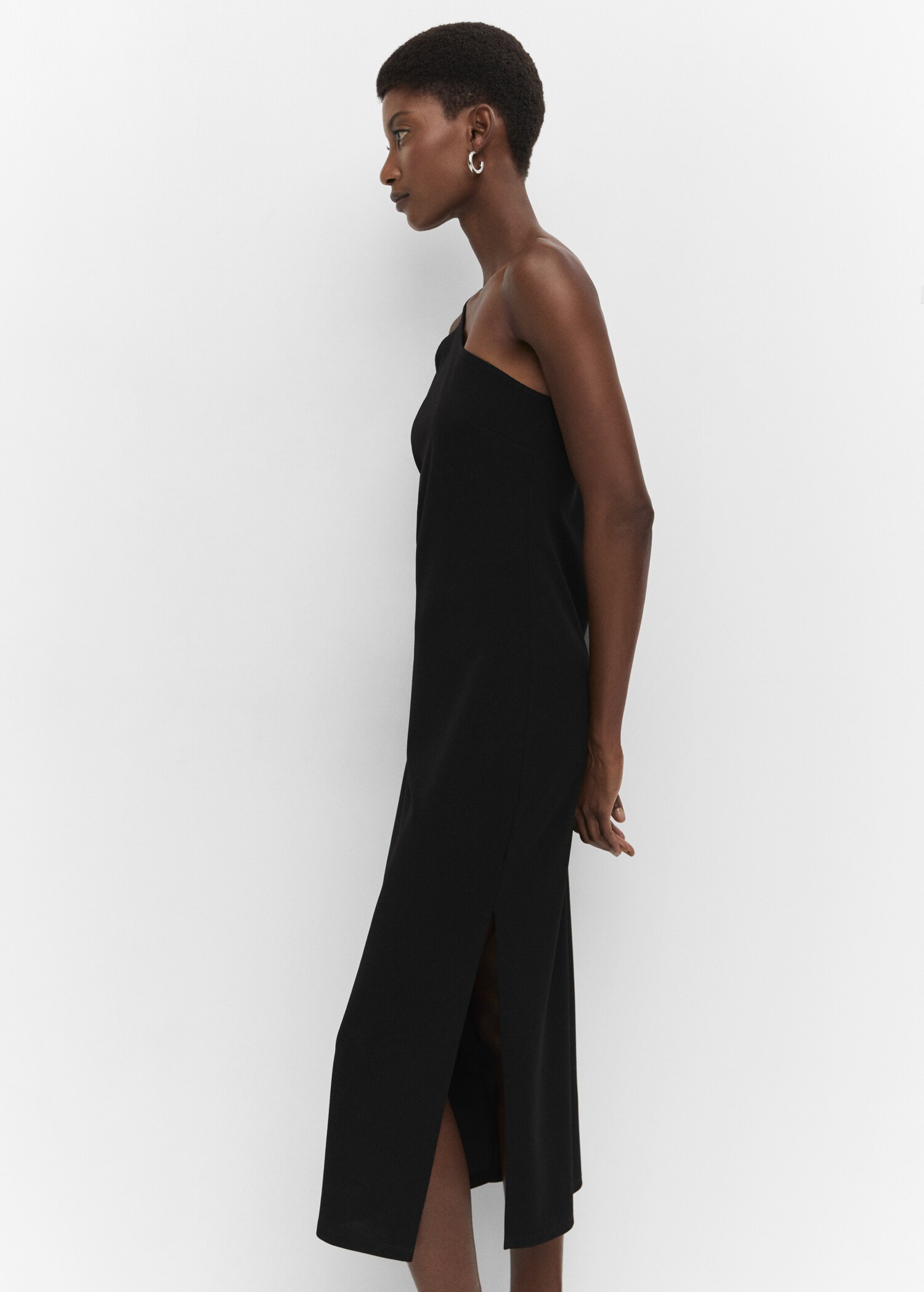 Asymmetrical dress with side slit - Details of the article 2