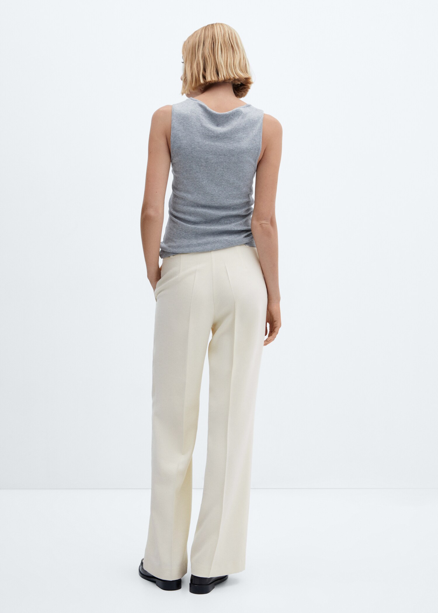 Low-waist wide leg trousers - Reverse of the article