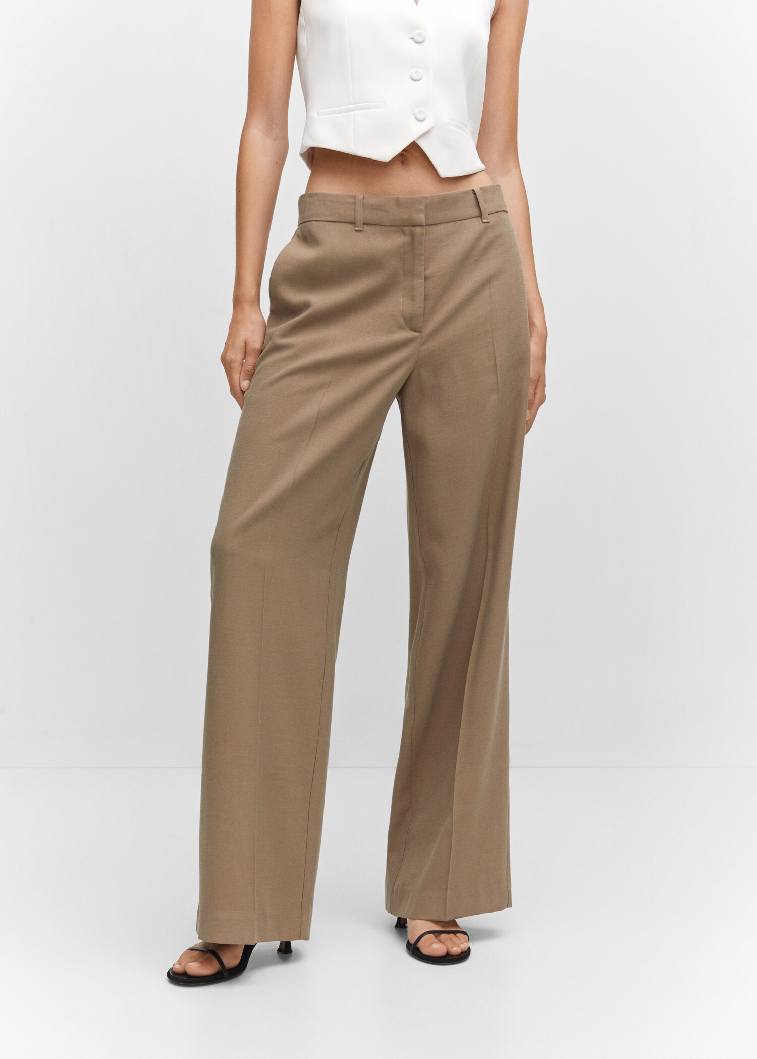 Low-waist wide-leg trousers - Medium plane
