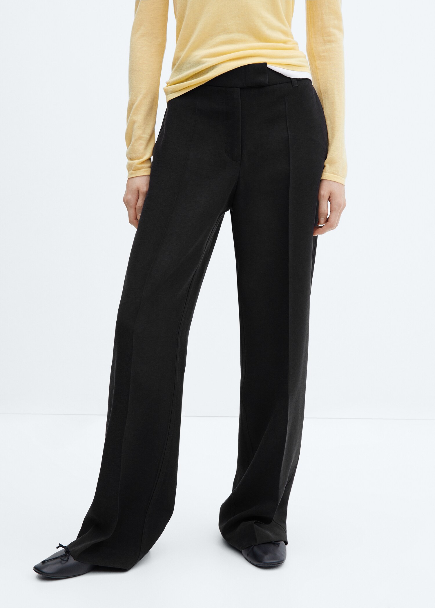 Low-waist wide-leg trousers - Medium plane