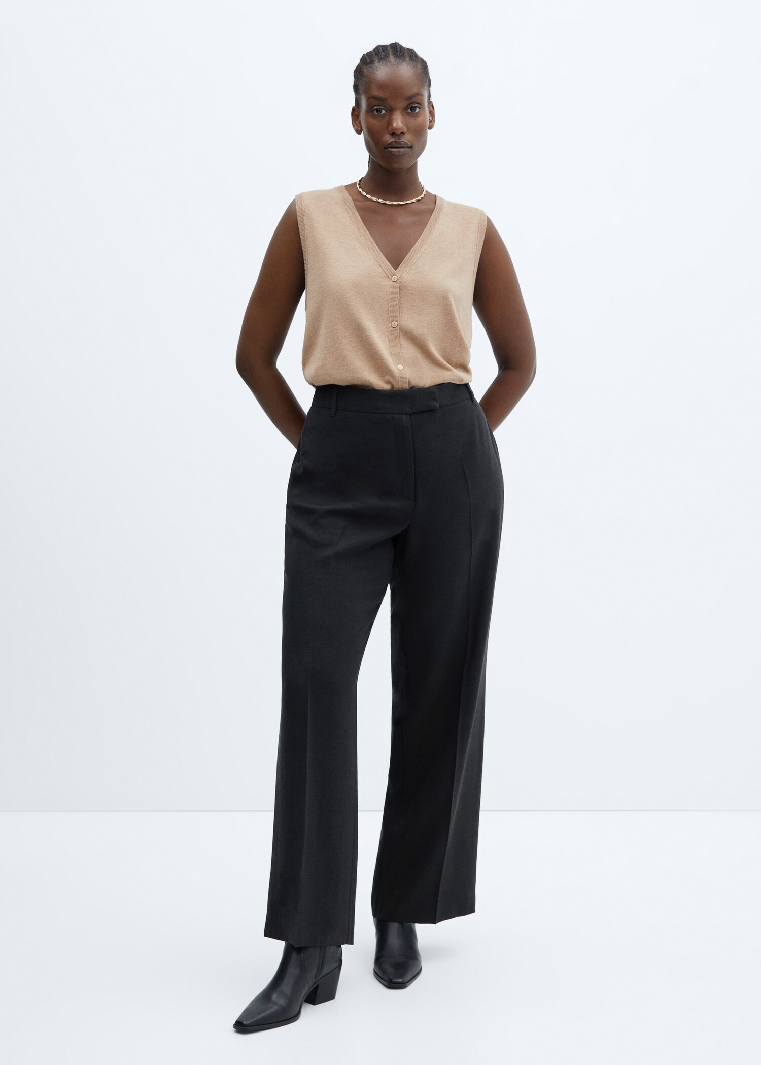 Low-waist wide-leg trousers - Details of the article 3