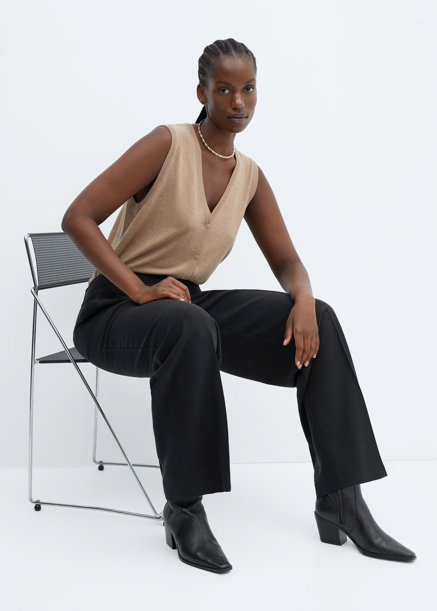 Low-waist wide-leg trousers - Details of the article 4