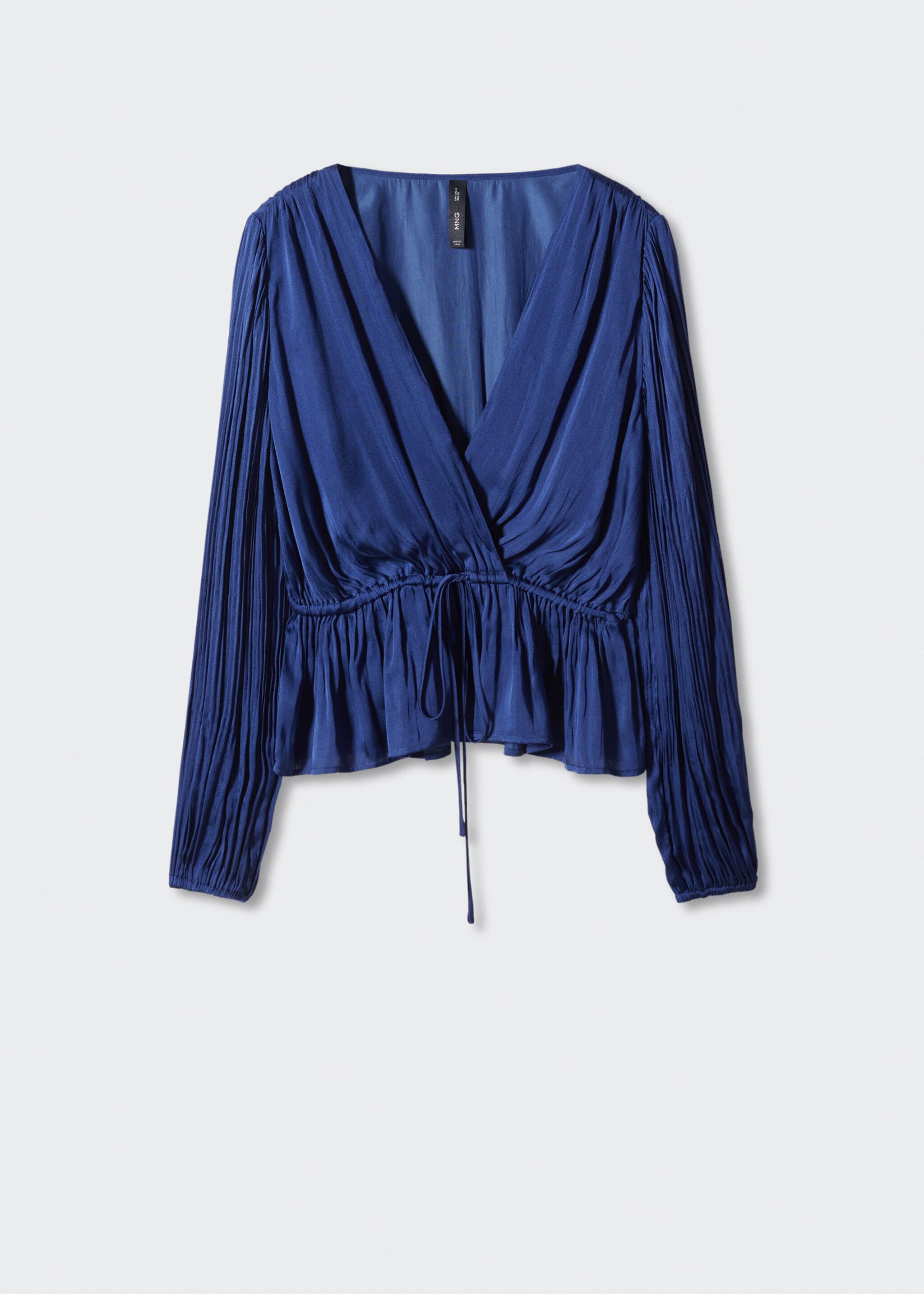 Satinbluse im Wickelstil - Artikel ohne Model, Nachtblau. Ref: 57023808-00.