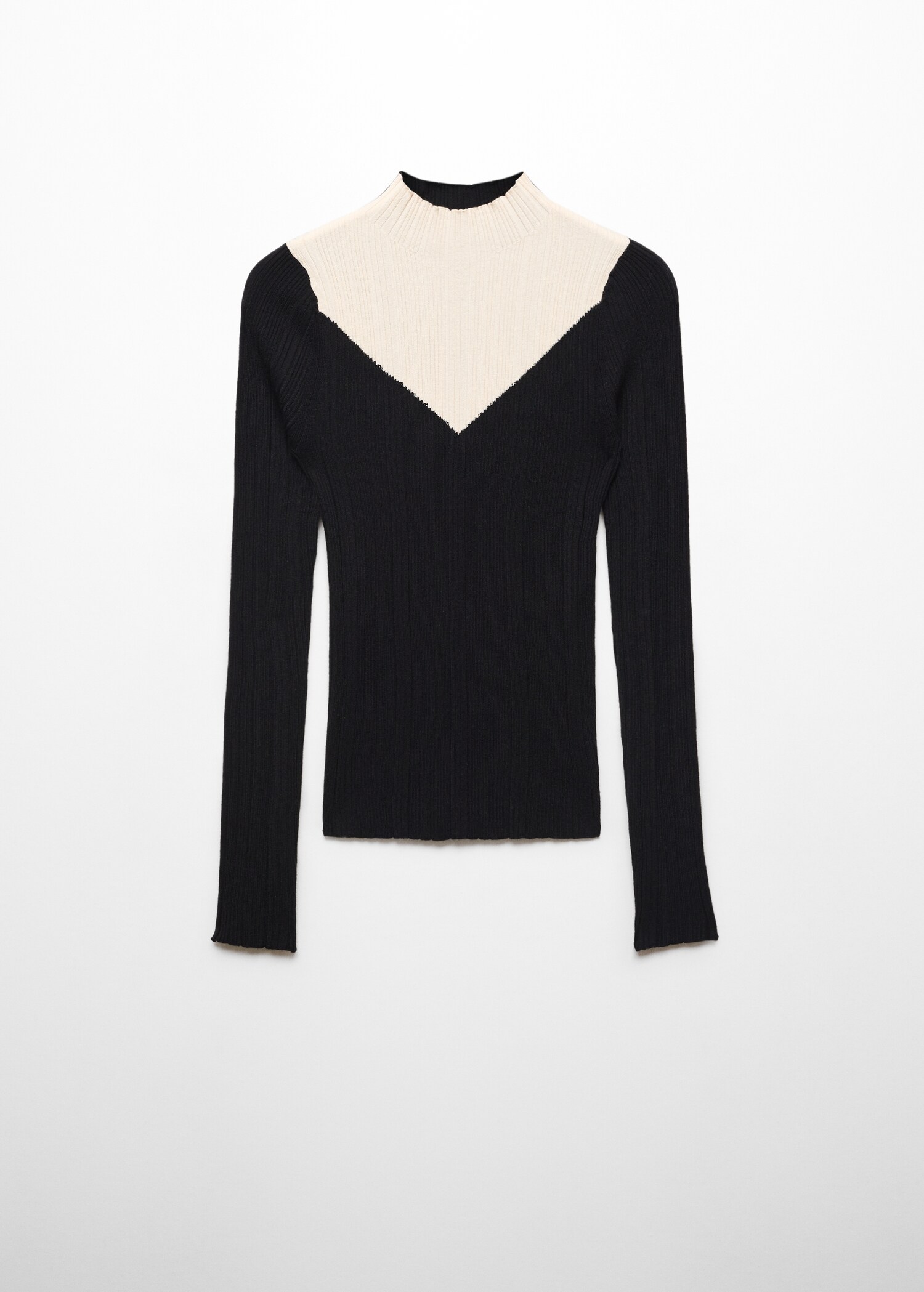 Bicolour ribbed sweater - Article without model