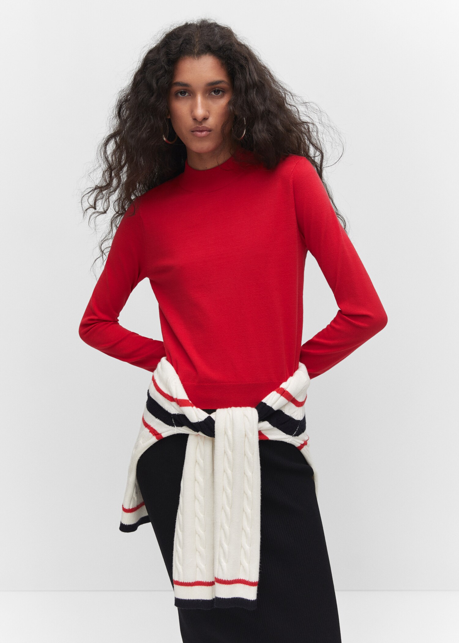 Feinstrickpullover mit Reißverschluss - Mittlere Ansicht