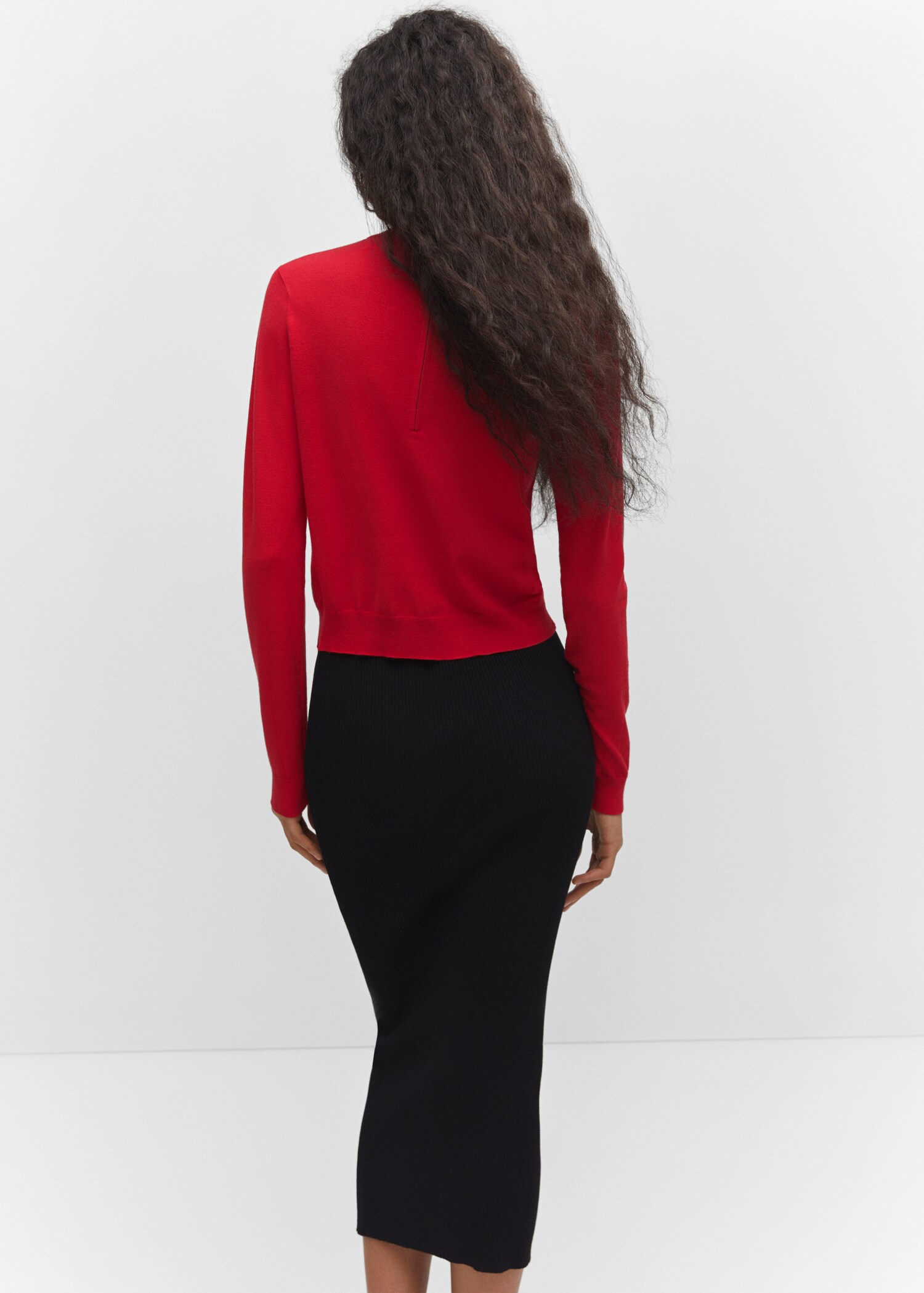 Feinstrickpullover mit Reißverschluss - Rückseite des Artikels