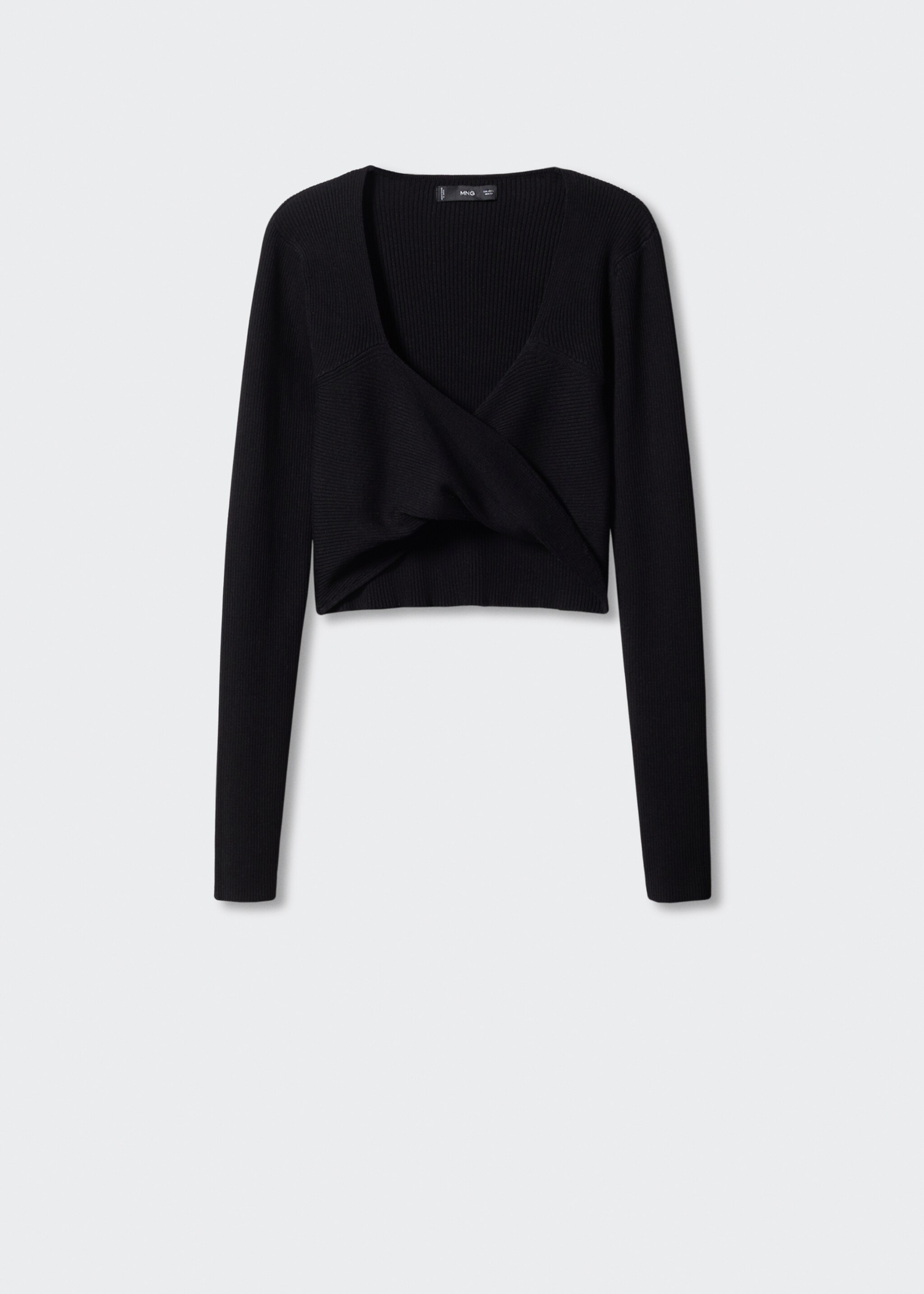 Wickel-Pullover in Cropped-Optik - Artikel ohne Model, Schwarz. Ref: 57023814-00.