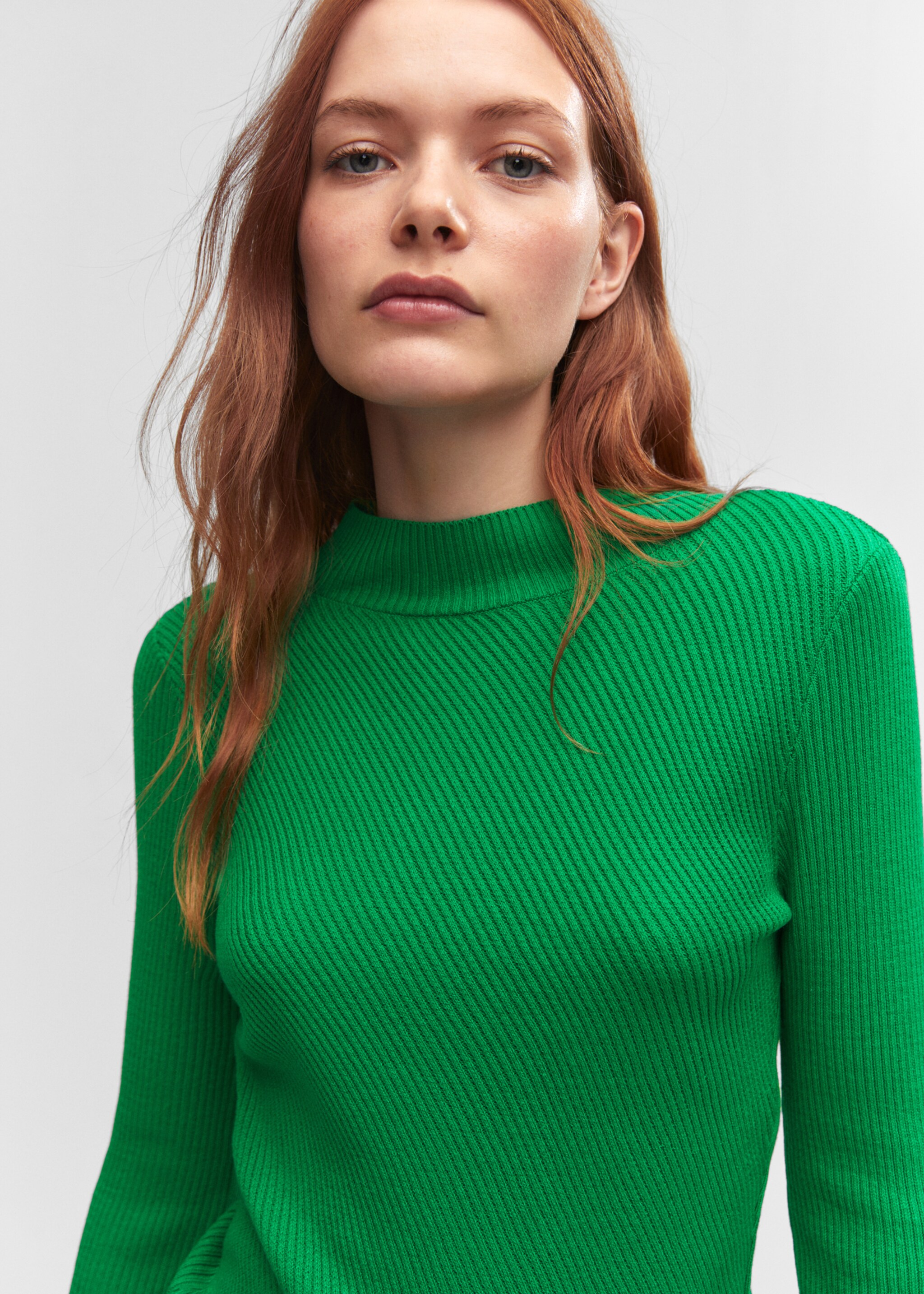 Knitted sweater with perkins neck - Details of the article 1