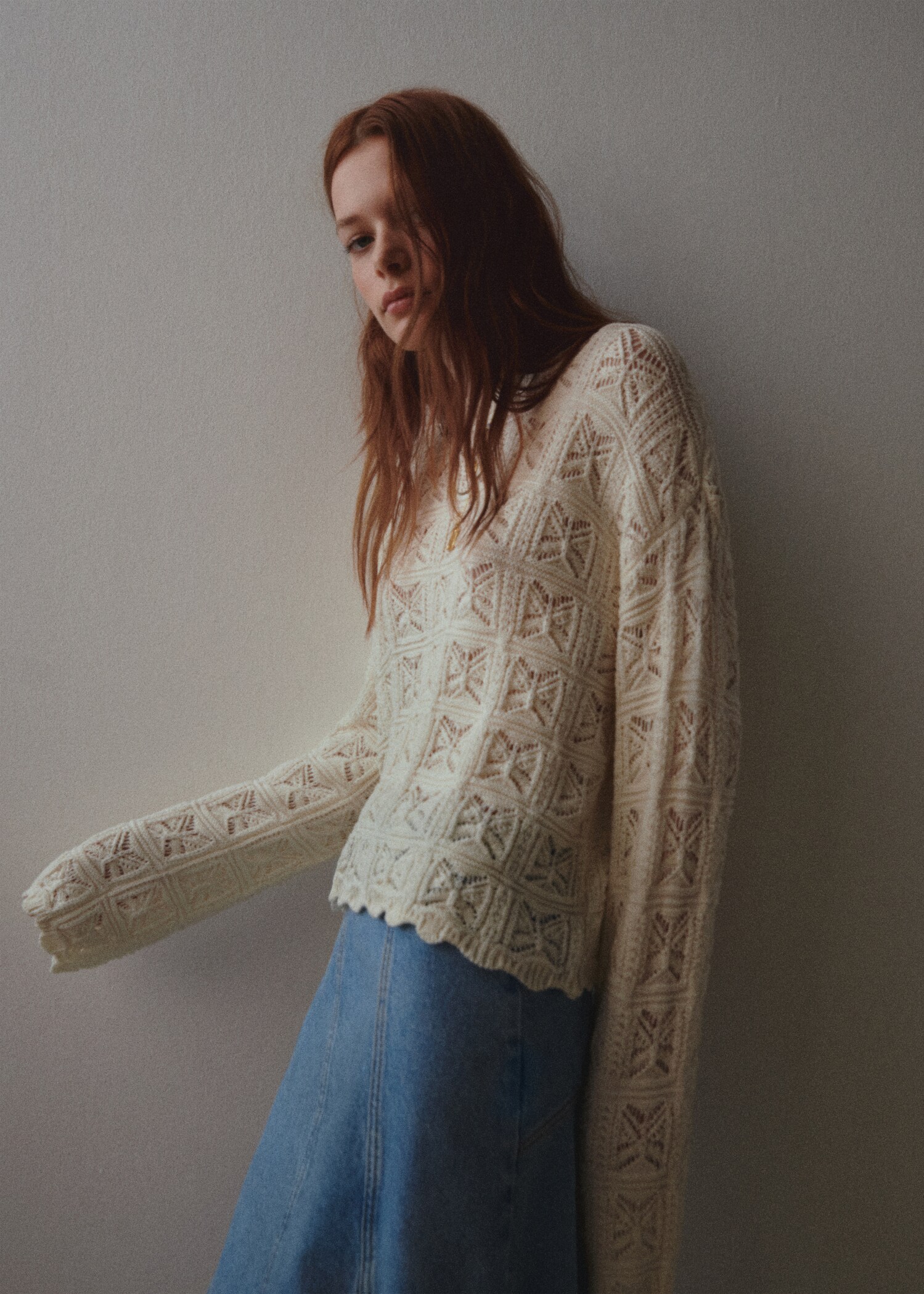 Open work-detail sweater - Details of the article 5