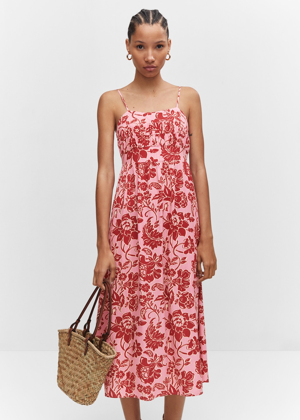 Floral print midi dress