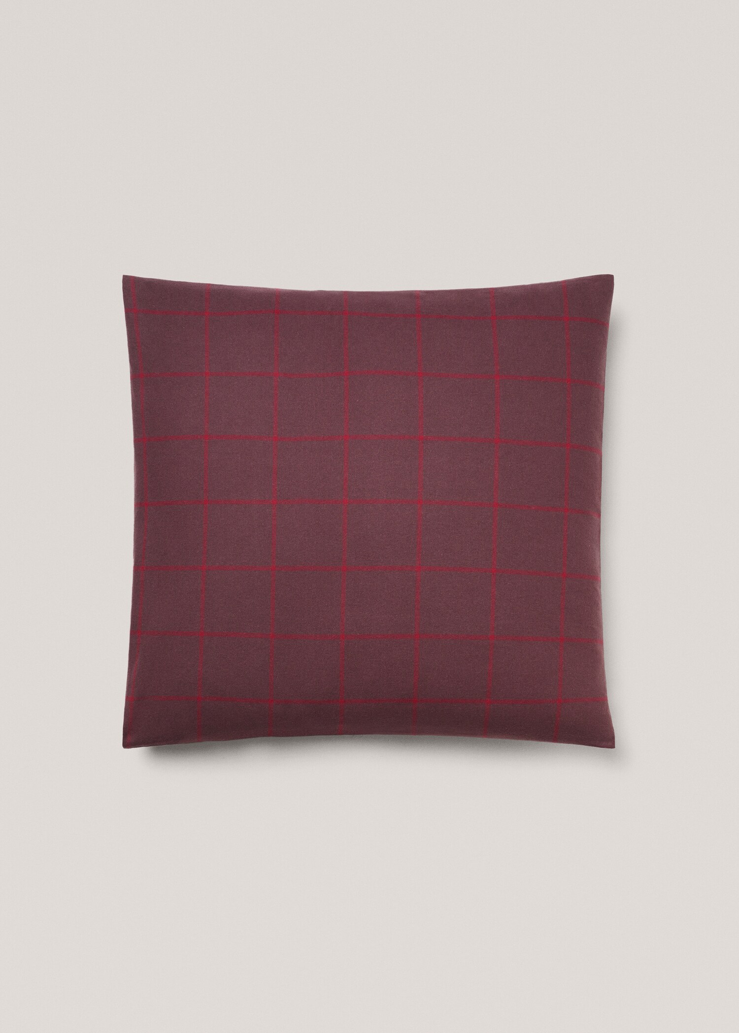 Check flannel pillowcase 60x60cm - Article without model
