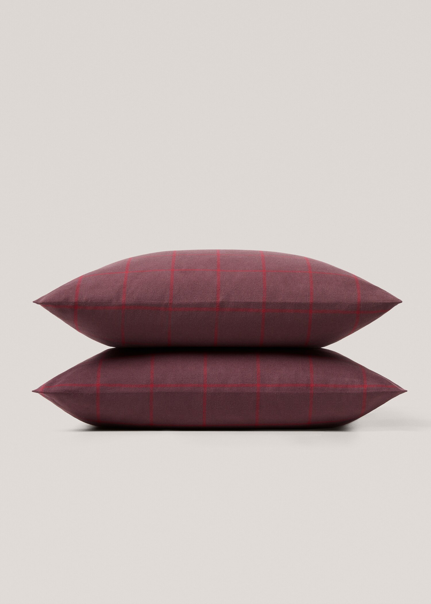 Check flannel pillowcase 60x60cm - Details of the article 3