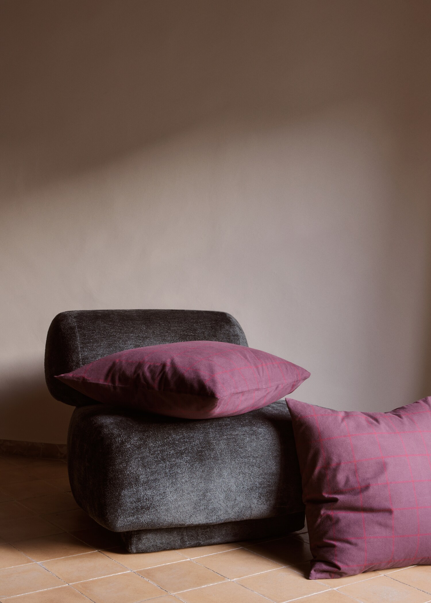 Check flannel pillowcase 60x60cm - Details of the article 6