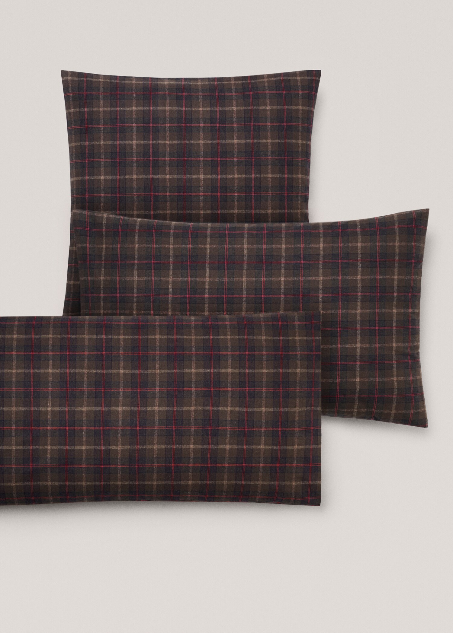 Checked design flannel pillow case 50x75cm (Pack of 2) - Details of the article 4