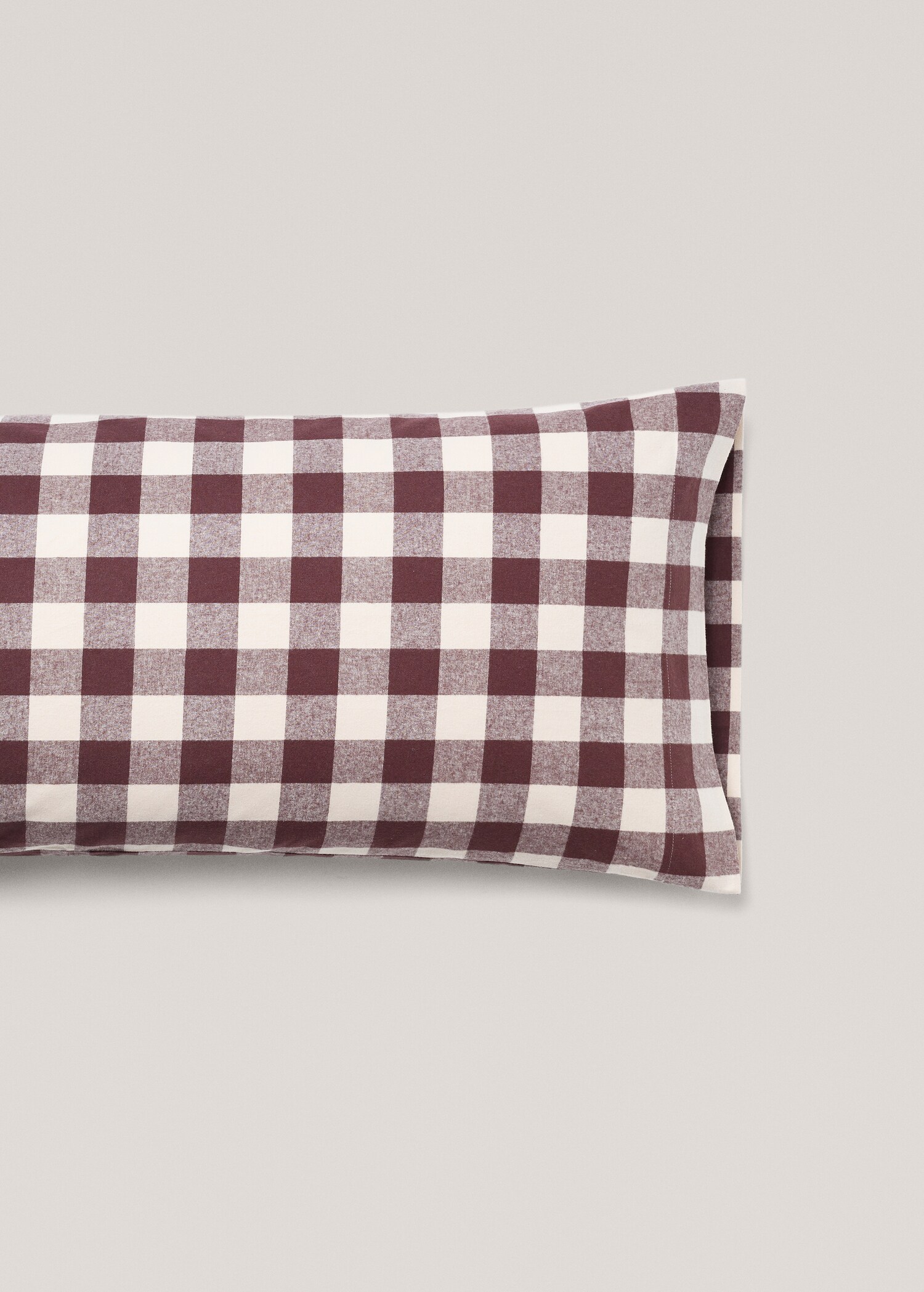 Funda de almohada franela cuadros bicolor 45x110cm - Artículo sin modelo