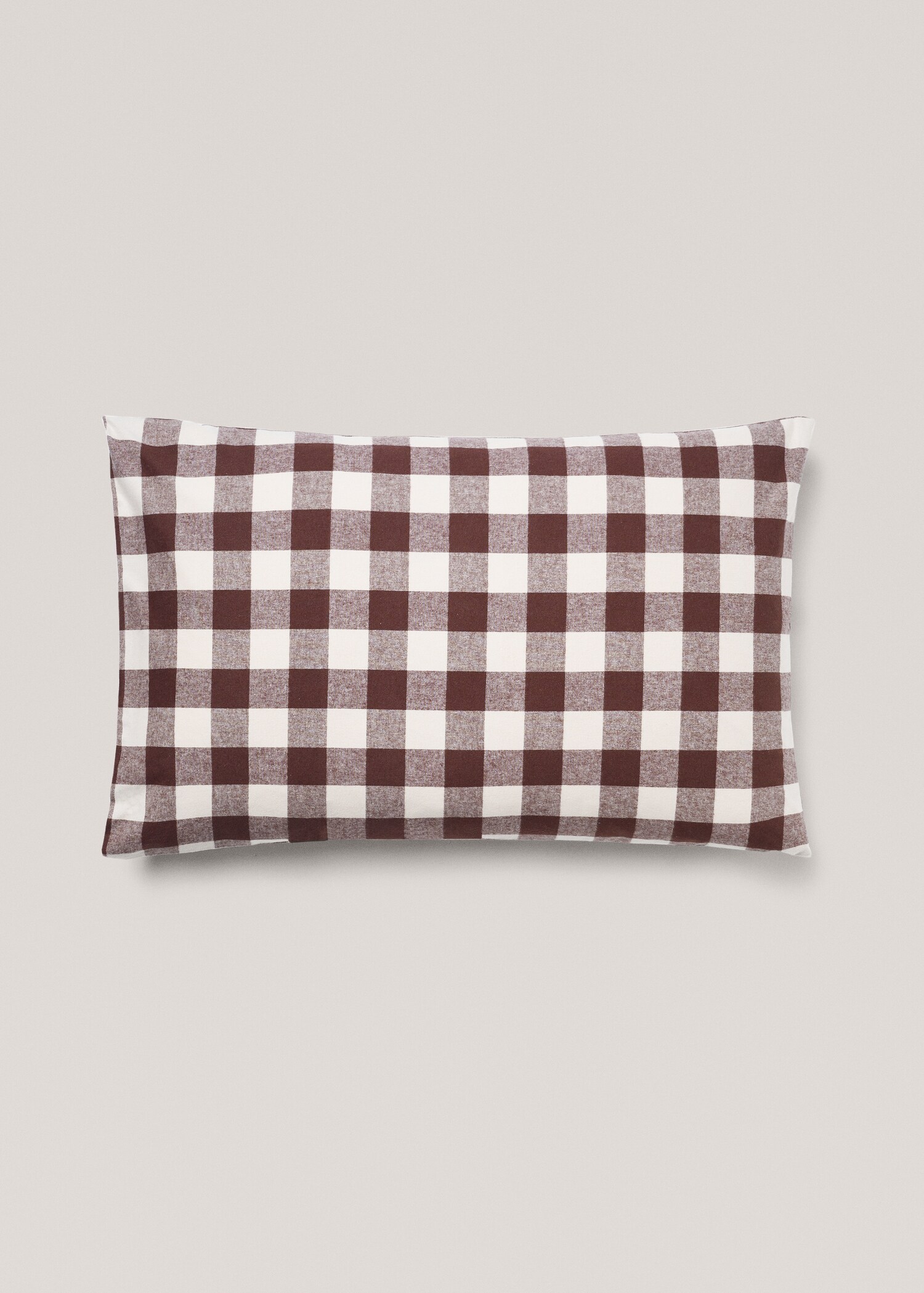 Two-tone check flannel pillowcase 50x75cm - Article without model