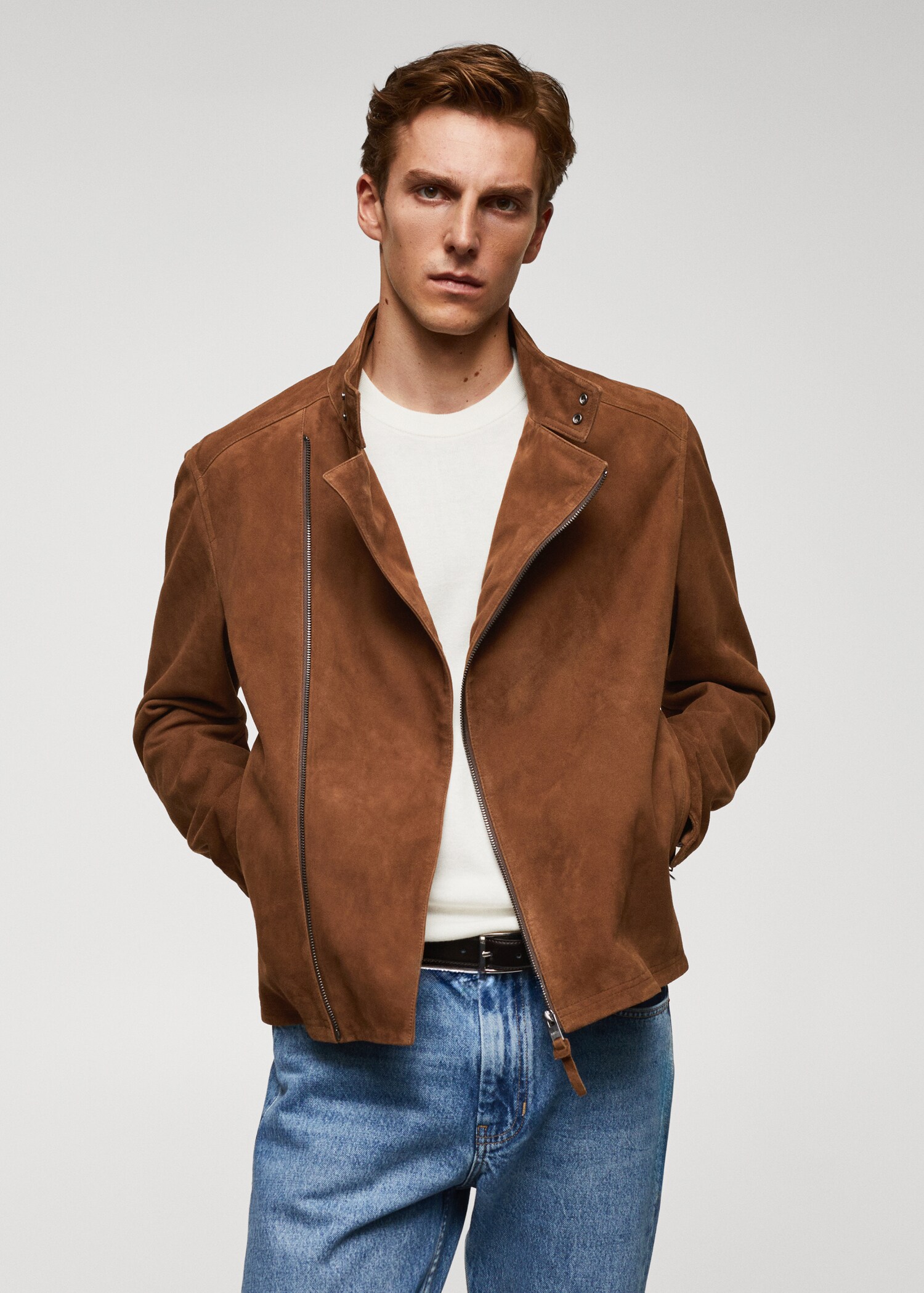 Perfect suede leather jacket - Medium plane