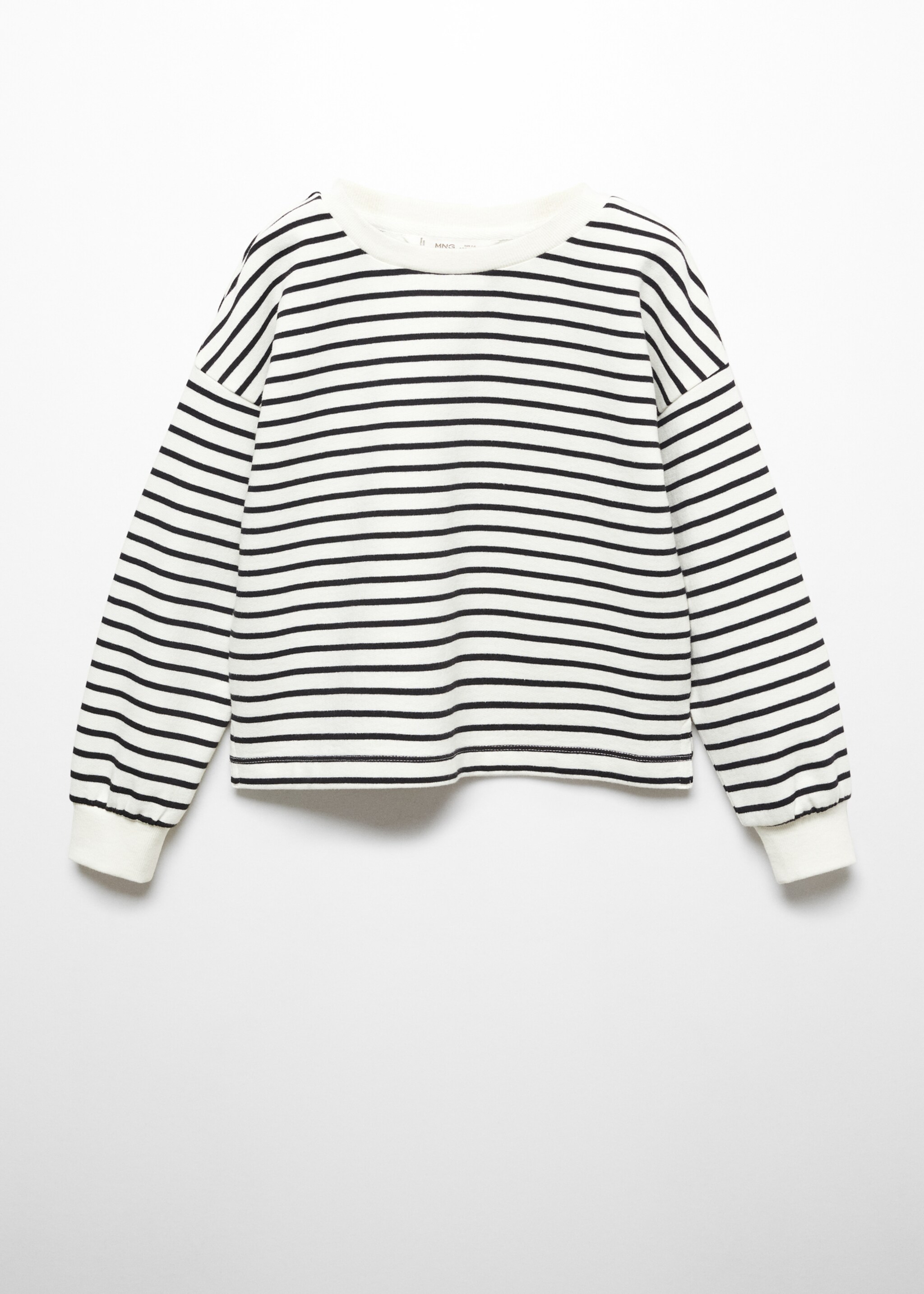 Bavlněná mikina s proužky - Zboží bez modelu, Šedobílá. Ref: 57024395-00.