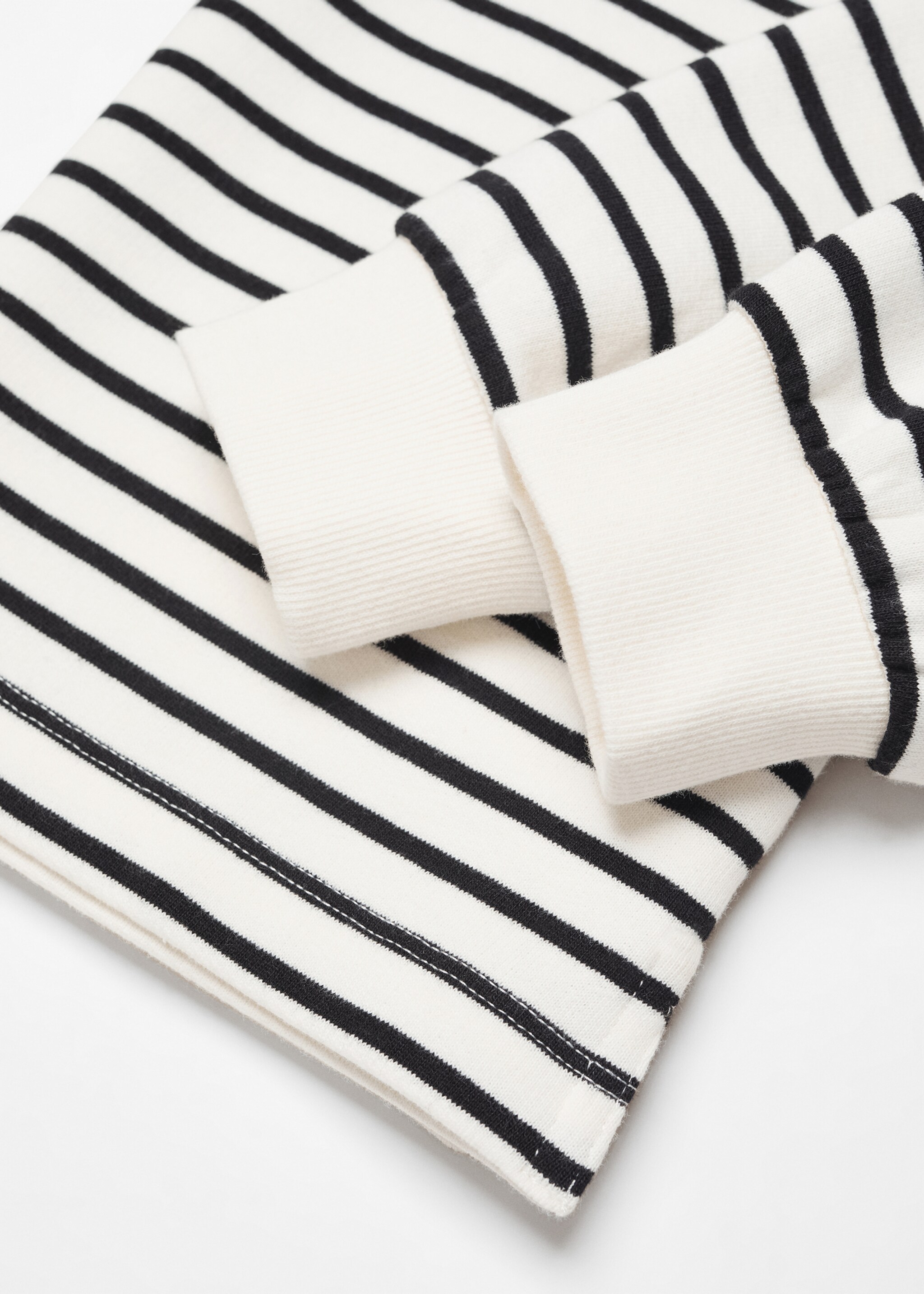 Bavlněná mikina s proužky - Detail zboží 8, Šedobílá. Ref: 57024395-00.