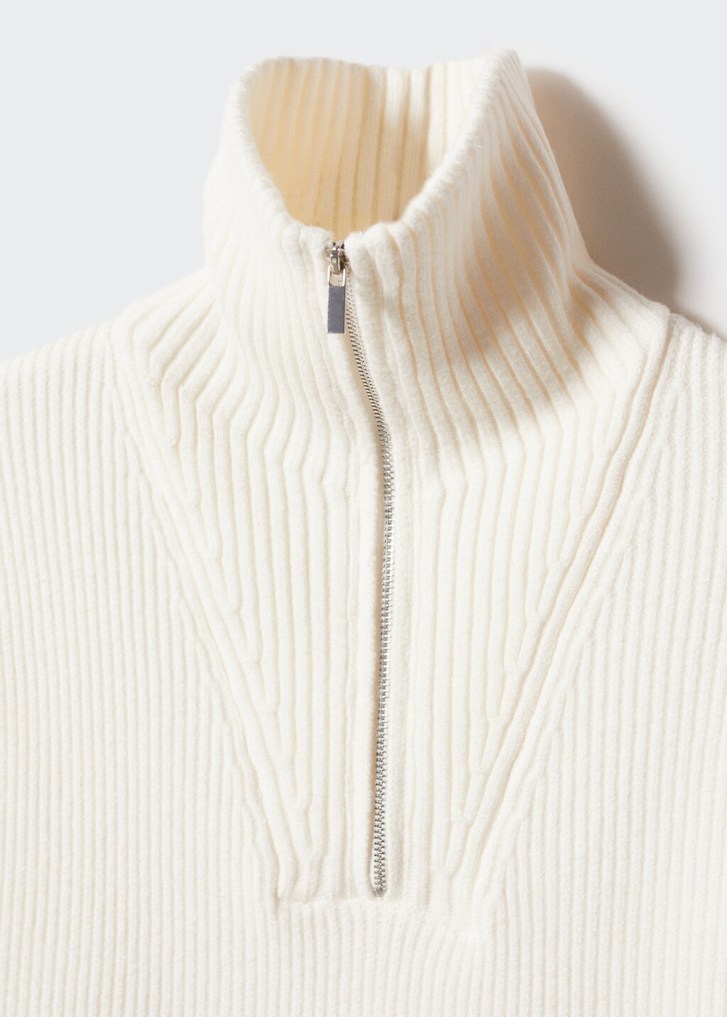 Knitted gilet with zip - Women | MANGO OUTLET USA