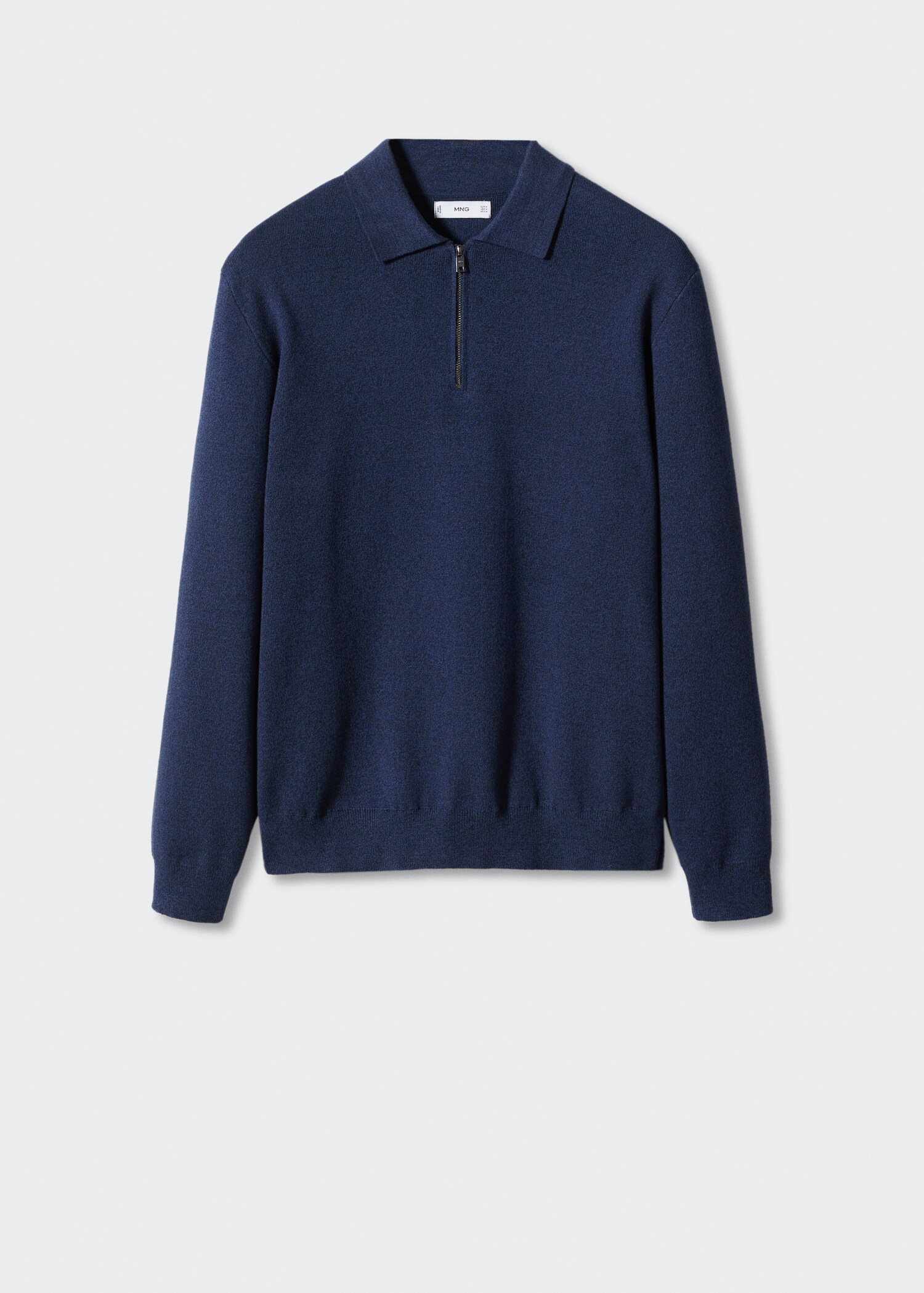 Cotton-knit polo shirt with zip - Article without model