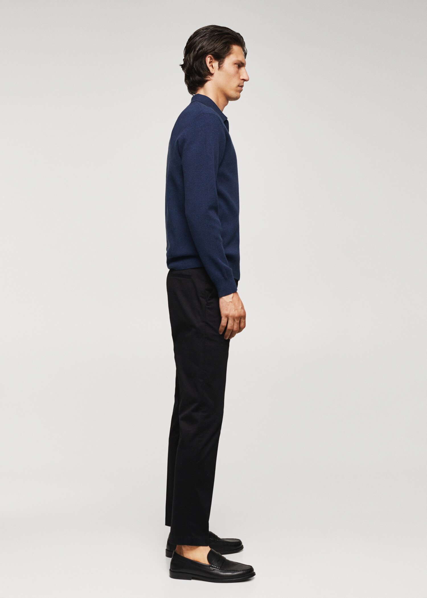 Cotton-knit polo shirt with zip - Details of the article 2