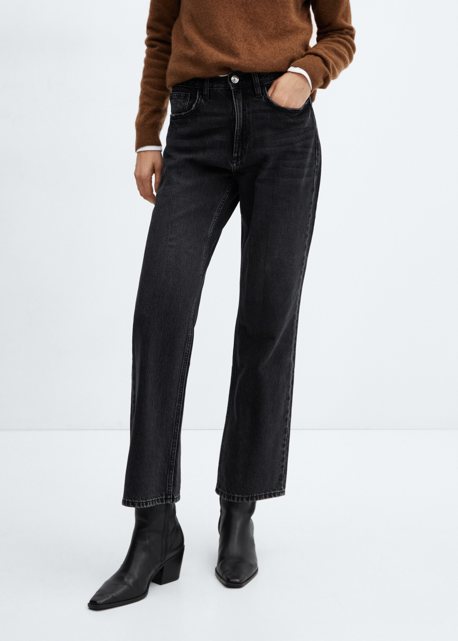 Mid-rise straight jeans - Medium plane