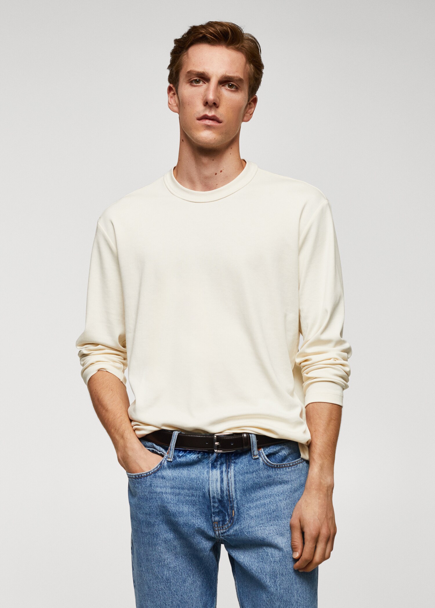 100% cotton long-sleeved t-shirt - Medium plane