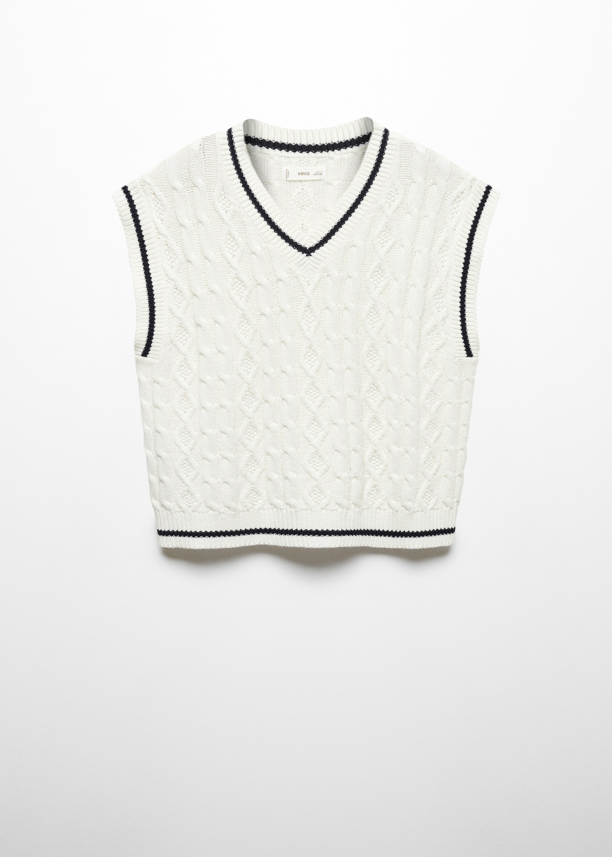 Bavlněná úpletová vesta - Zboží bez modelu, Šedobílá. Ref: 57024426-00.