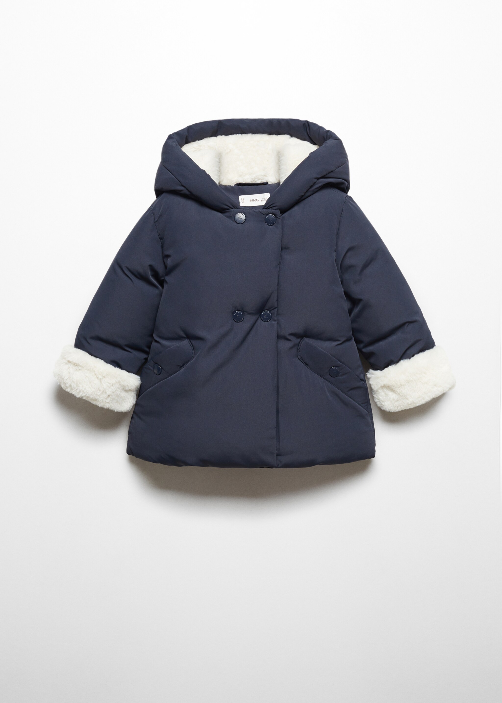 Anorak mit Kunstfell-Innenseite - Artikel ohne Model, Dunkles Marineblau. Ref: 57024757-00.