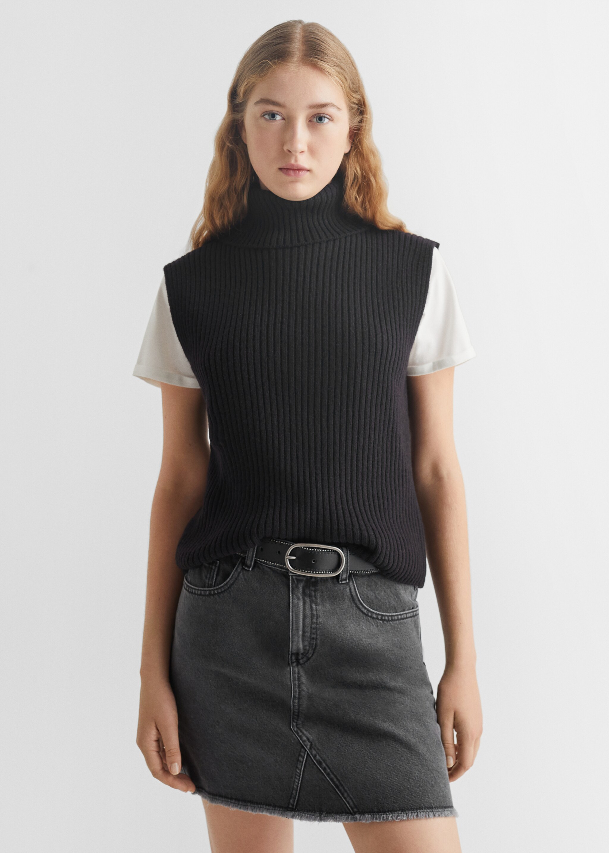 Grofgebreid gilet - Middenvlak