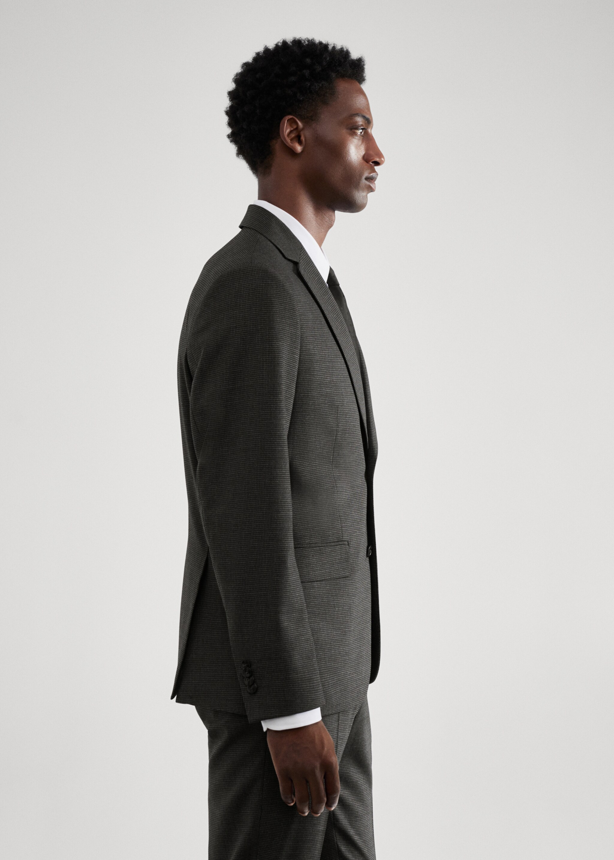 Blazer de fato de lã slim fit de pied-de-poule - Pormenor do artigo 2
