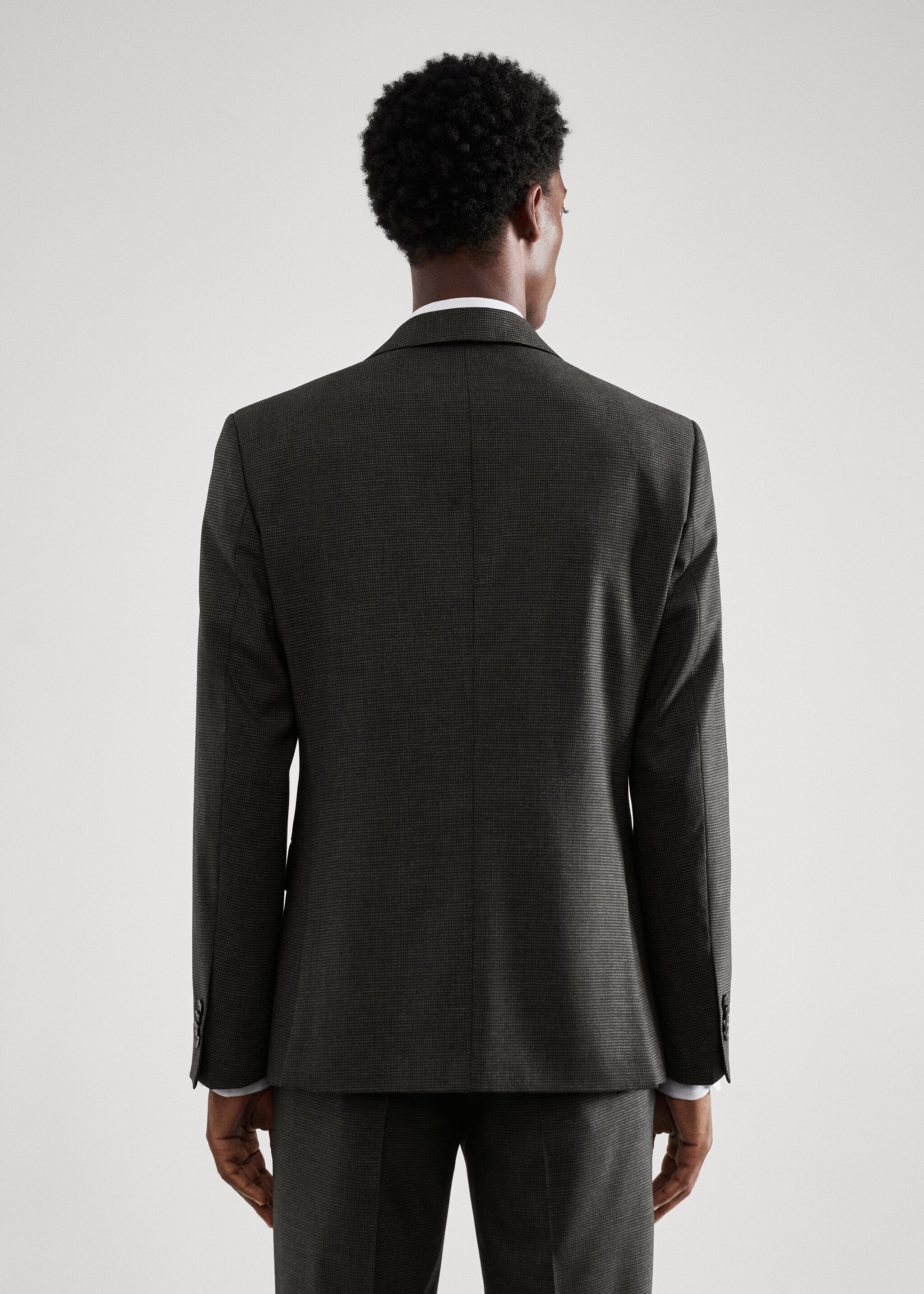 Blazer de fato de lã slim fit de pied-de-poule - Verso do artigo