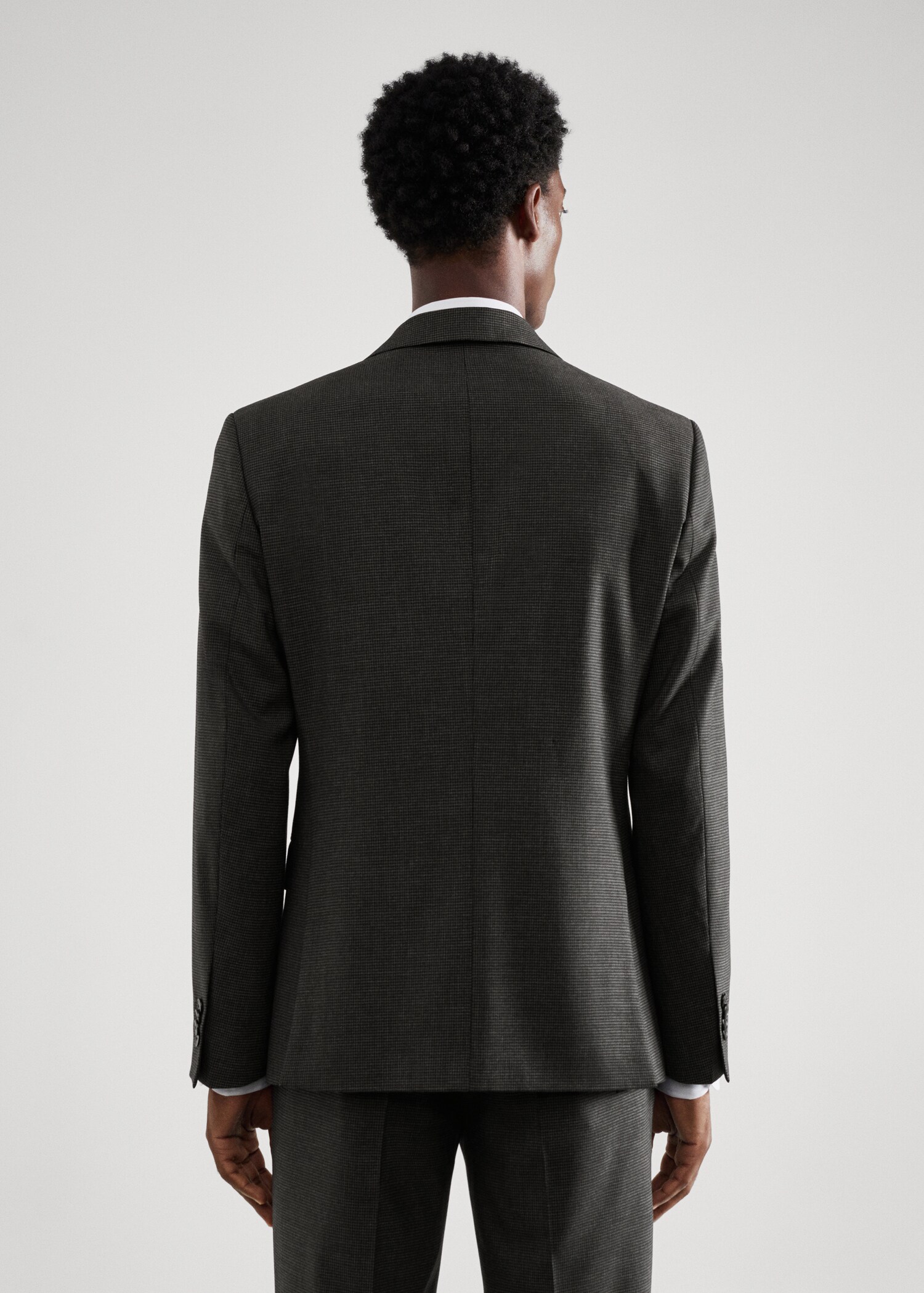Slim-fit houndstooth wool suit jacket - Reverse of the article