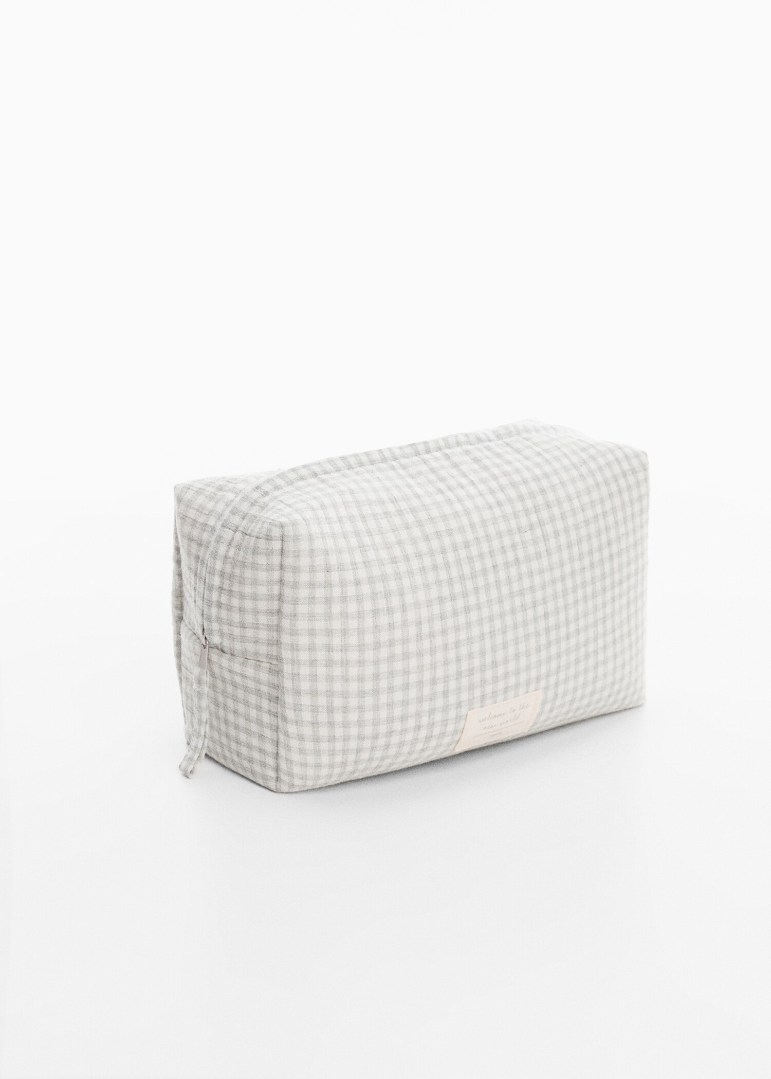 Pochette cosmétique à carreaux vichy - Plan moyen