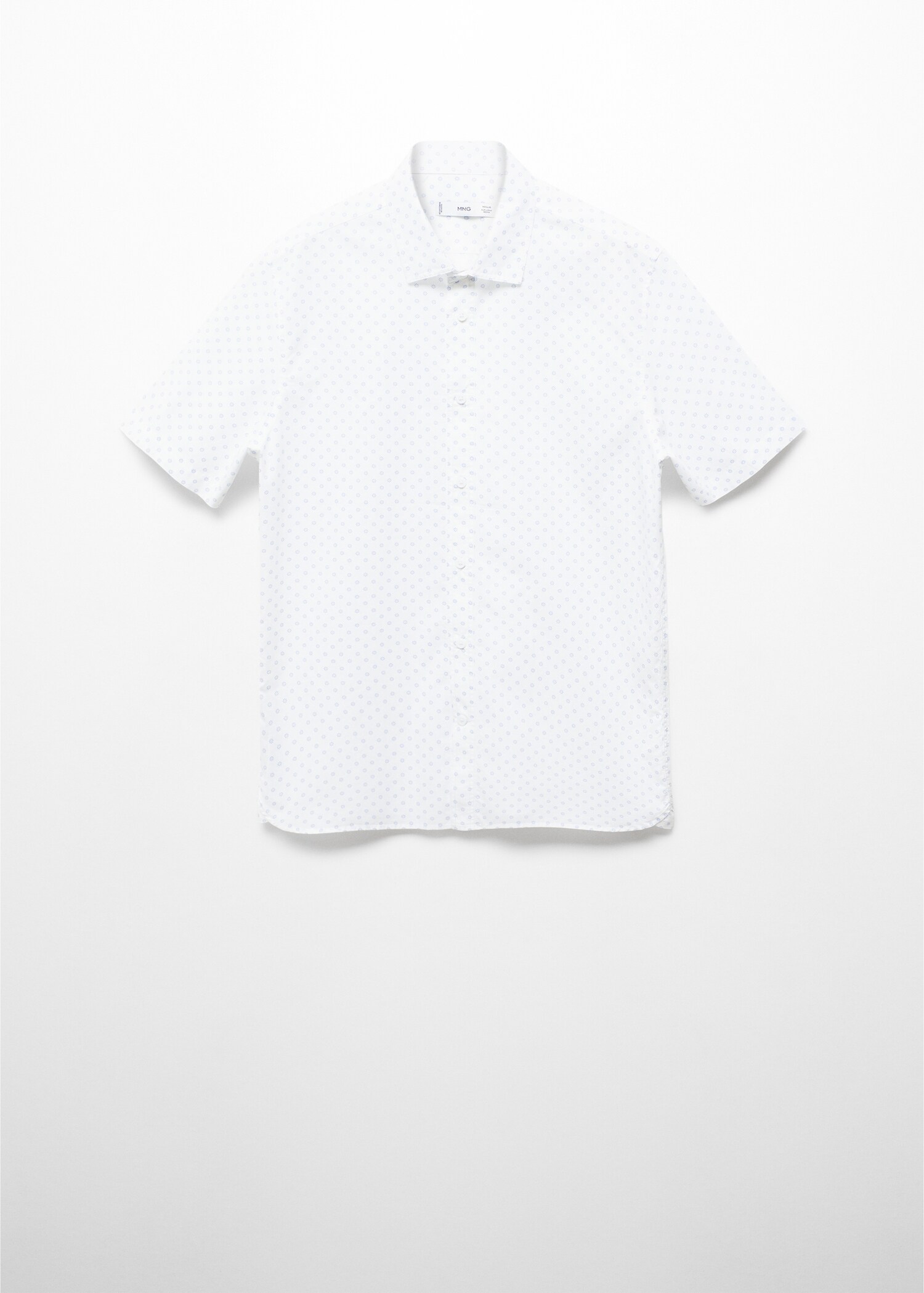 100% cotton short-sleeved mirco-patterned shirt - Article without model