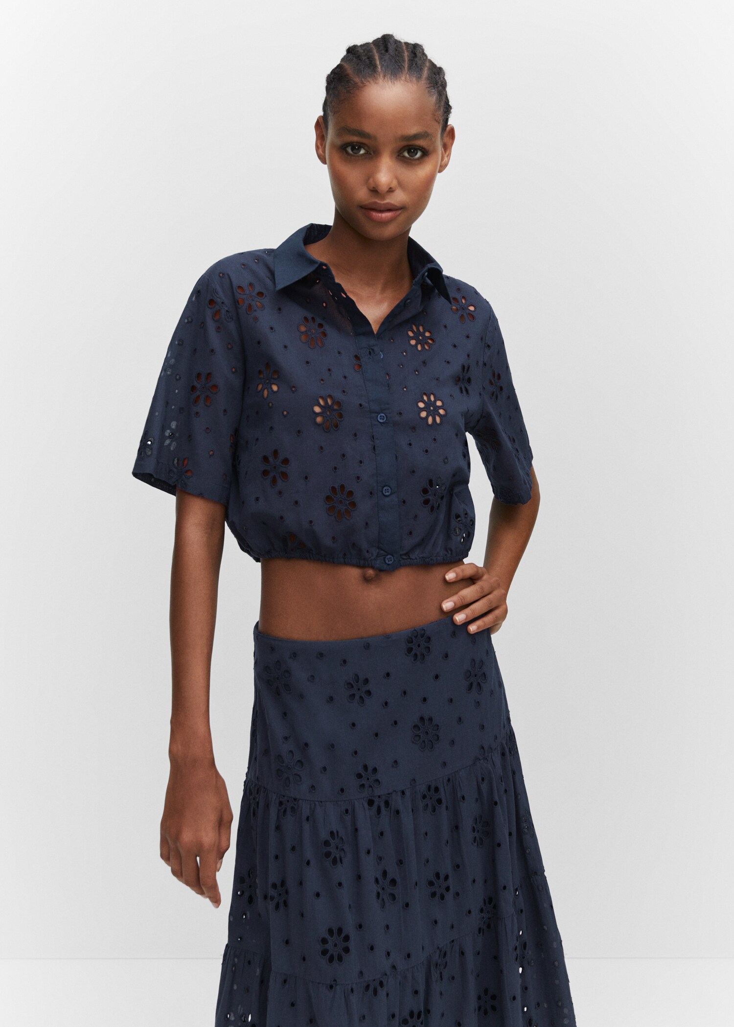 Embroidered crop top - Medium plane