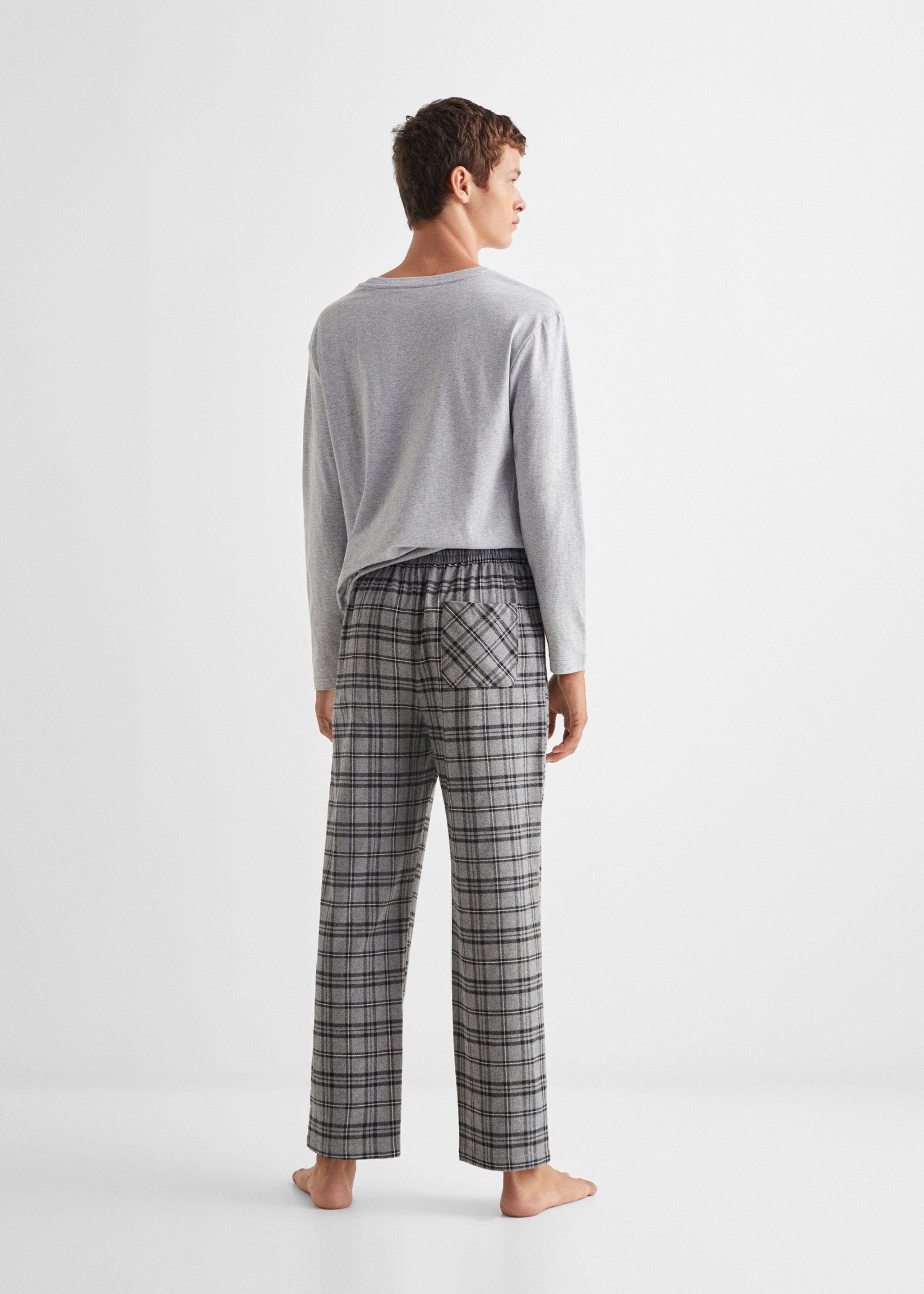 Two-pieces check long pyjamas - Reverse of the article