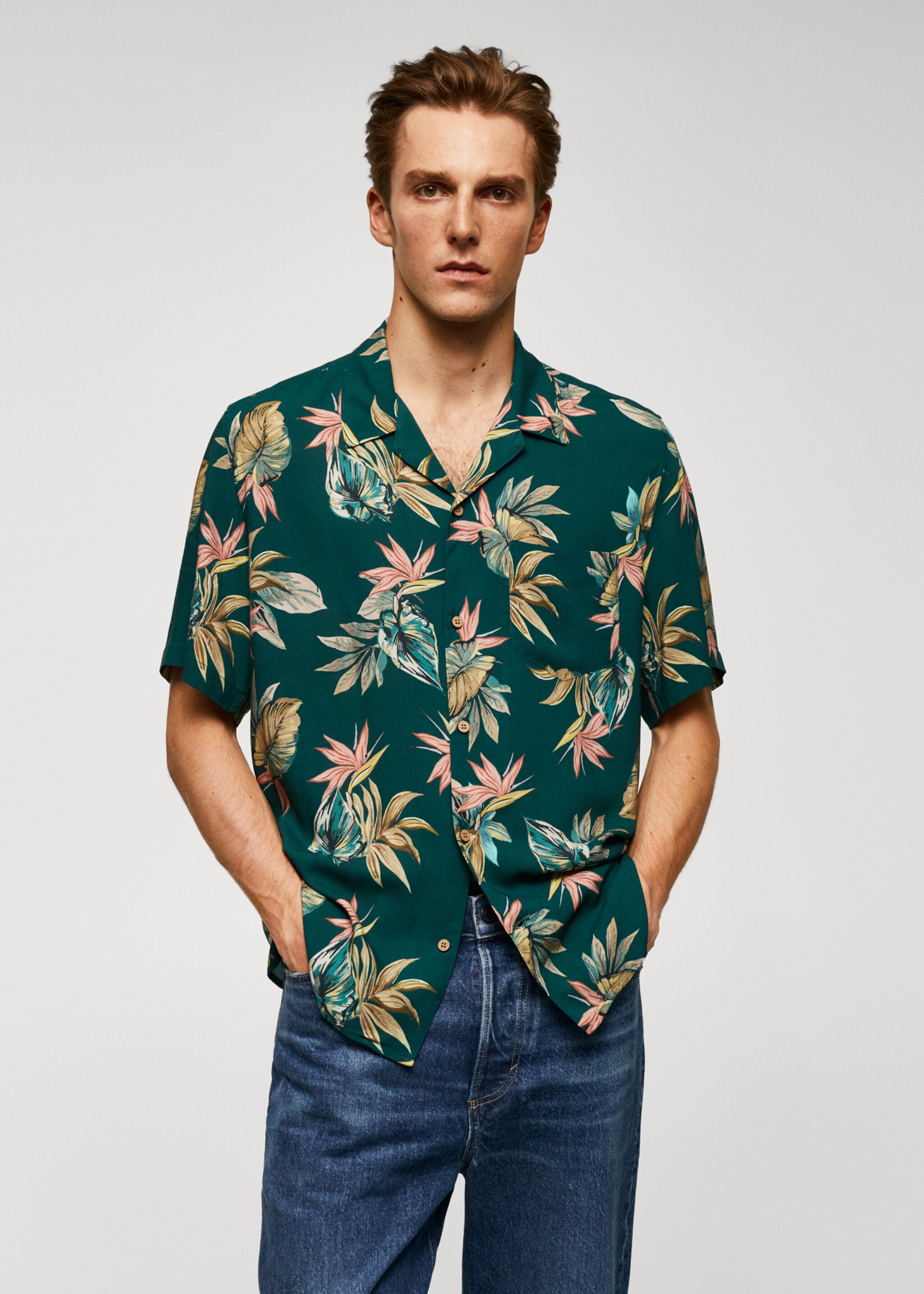 Chemise regular-fit en imprimé hawaïen - Plan moyen