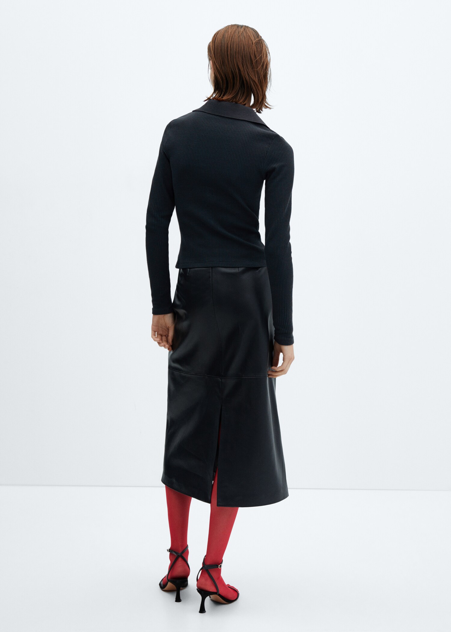 Pull-over col V fermeture Éclair - Verso de l’article