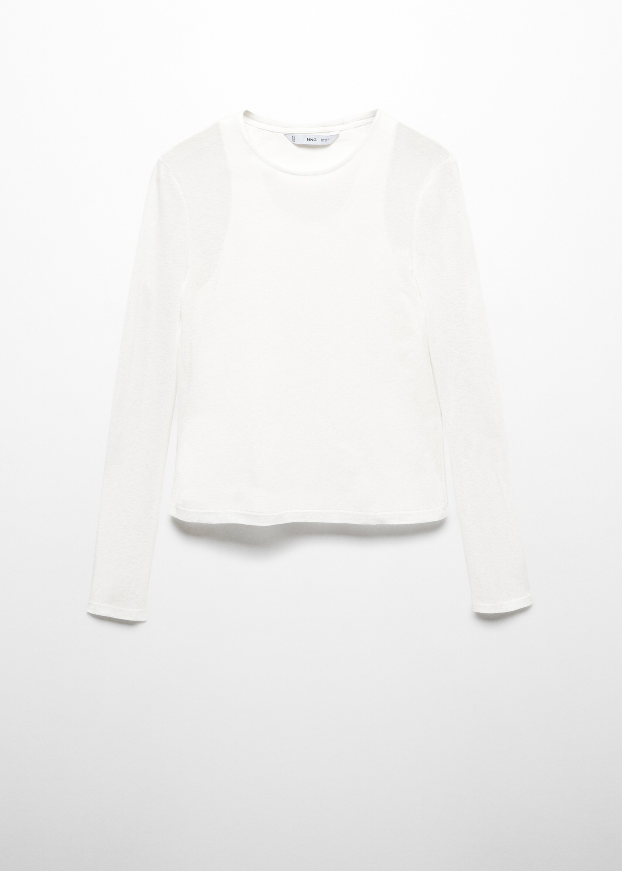 T-shirt av bomullsblandning - Artikel utan modell, Benvit. Ref: 57025814-00.