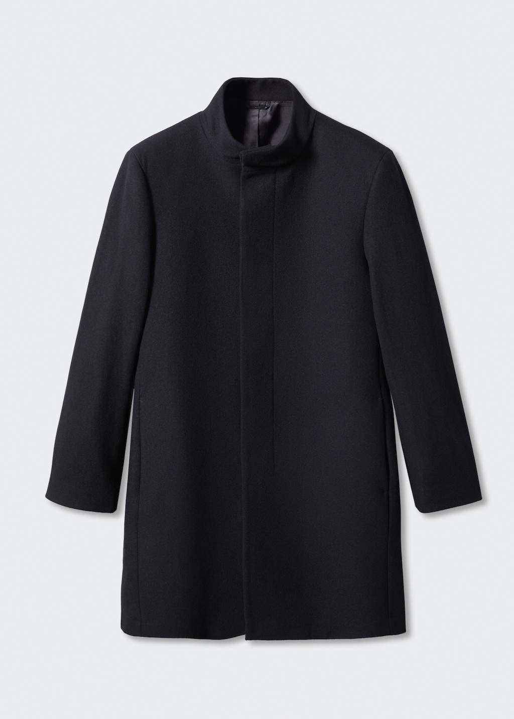 Funnel coat clean wool black outlet