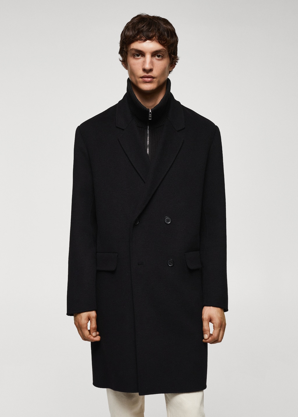 Handmade recycled wool double breasted coat Men MANGO OUTLET Sweden