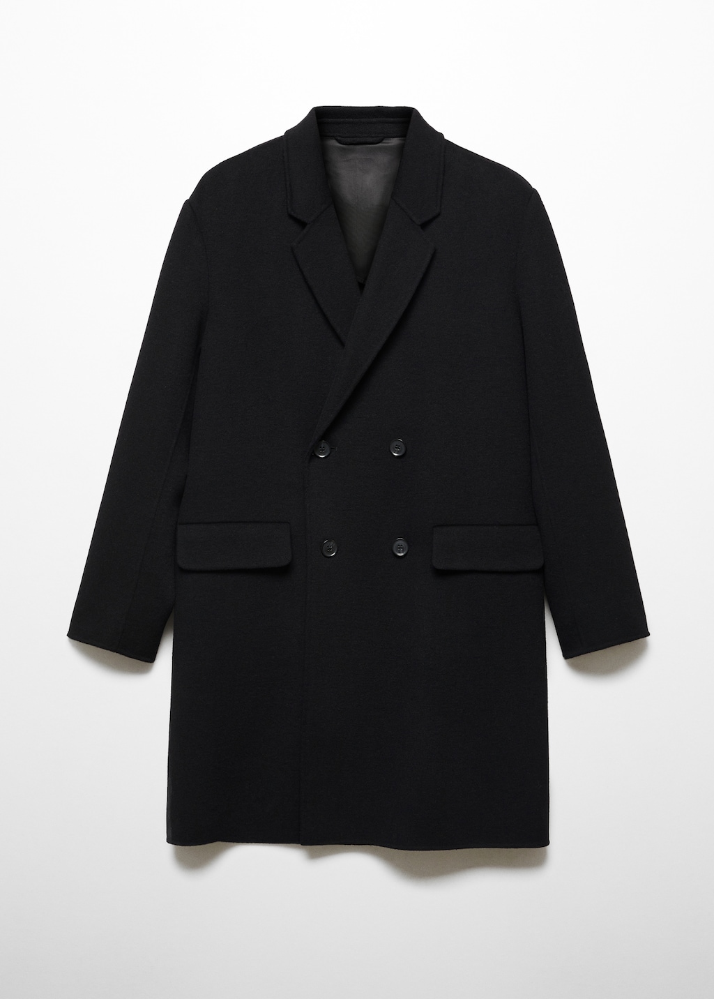 Mango handmade pocket front coat in white clearance