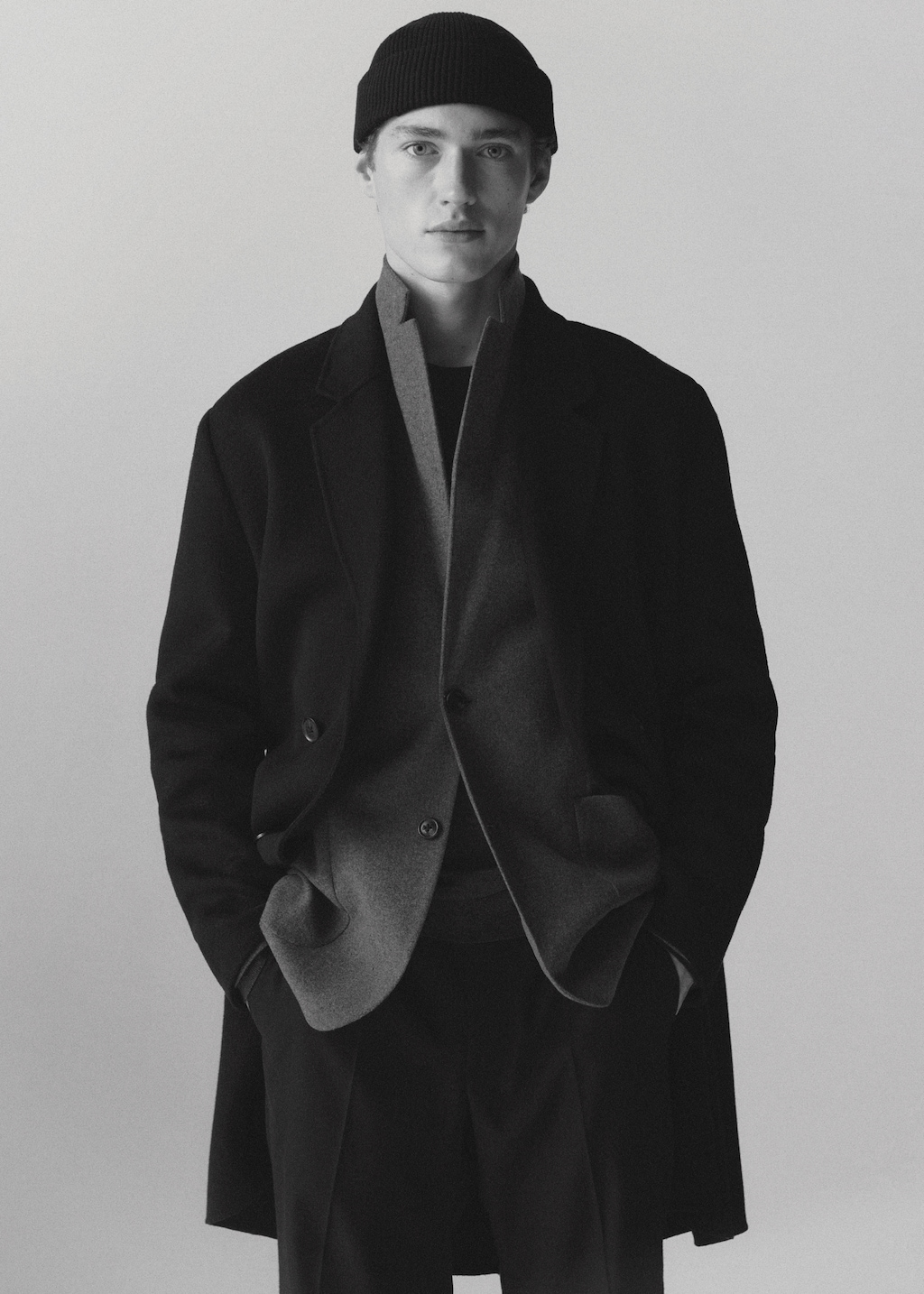 Handmade recycled wool double-breasted coat - Men | MANGO