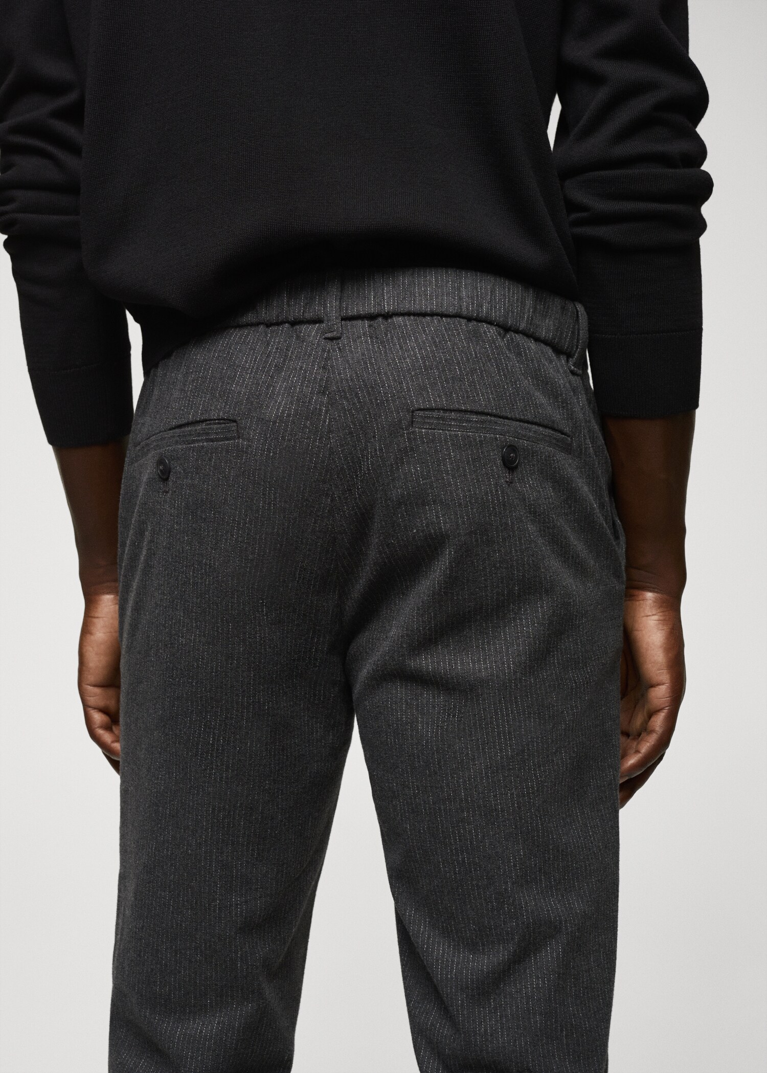 Slim-fit cotton check pants  - Details of the article 4