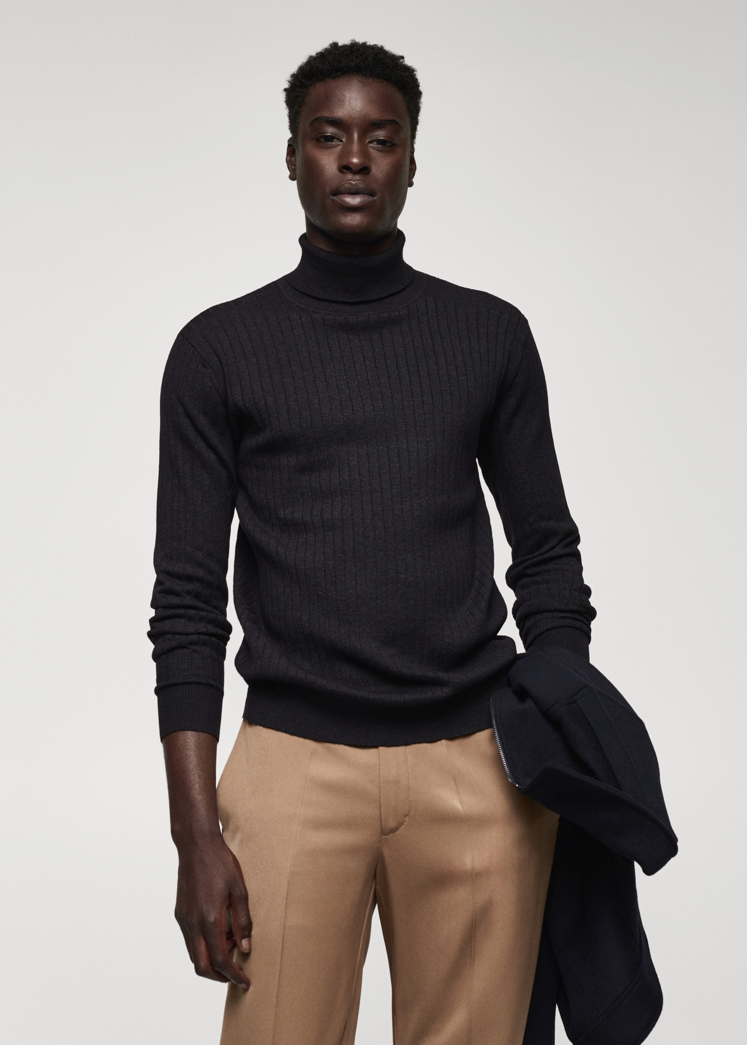 Turtleneck Schwarzer Rollkragenpullover Black Cashmere And Silk