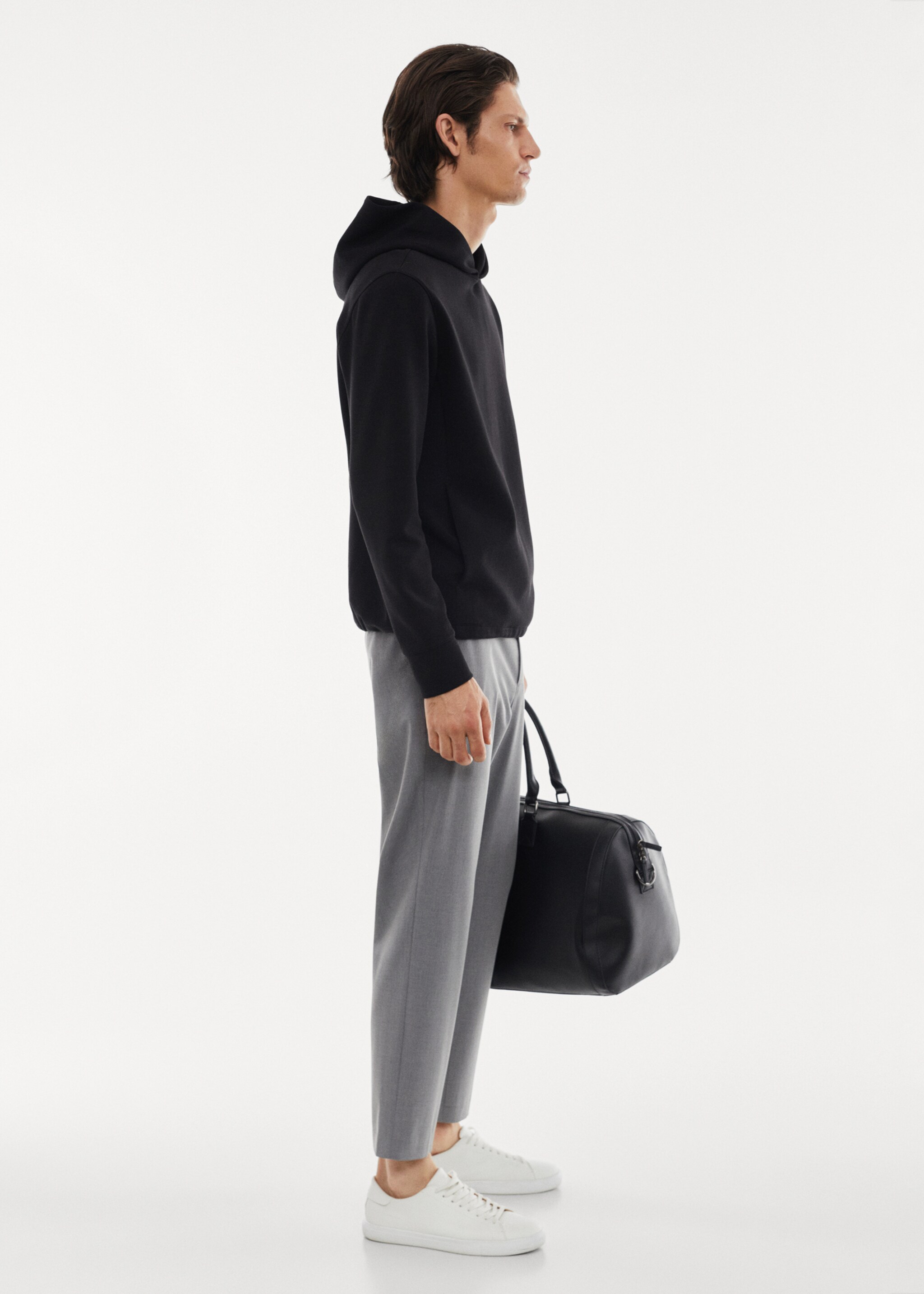 Beathable hooded sweatshirt - Details of the article 1, Black. Ref: 57025963-00.