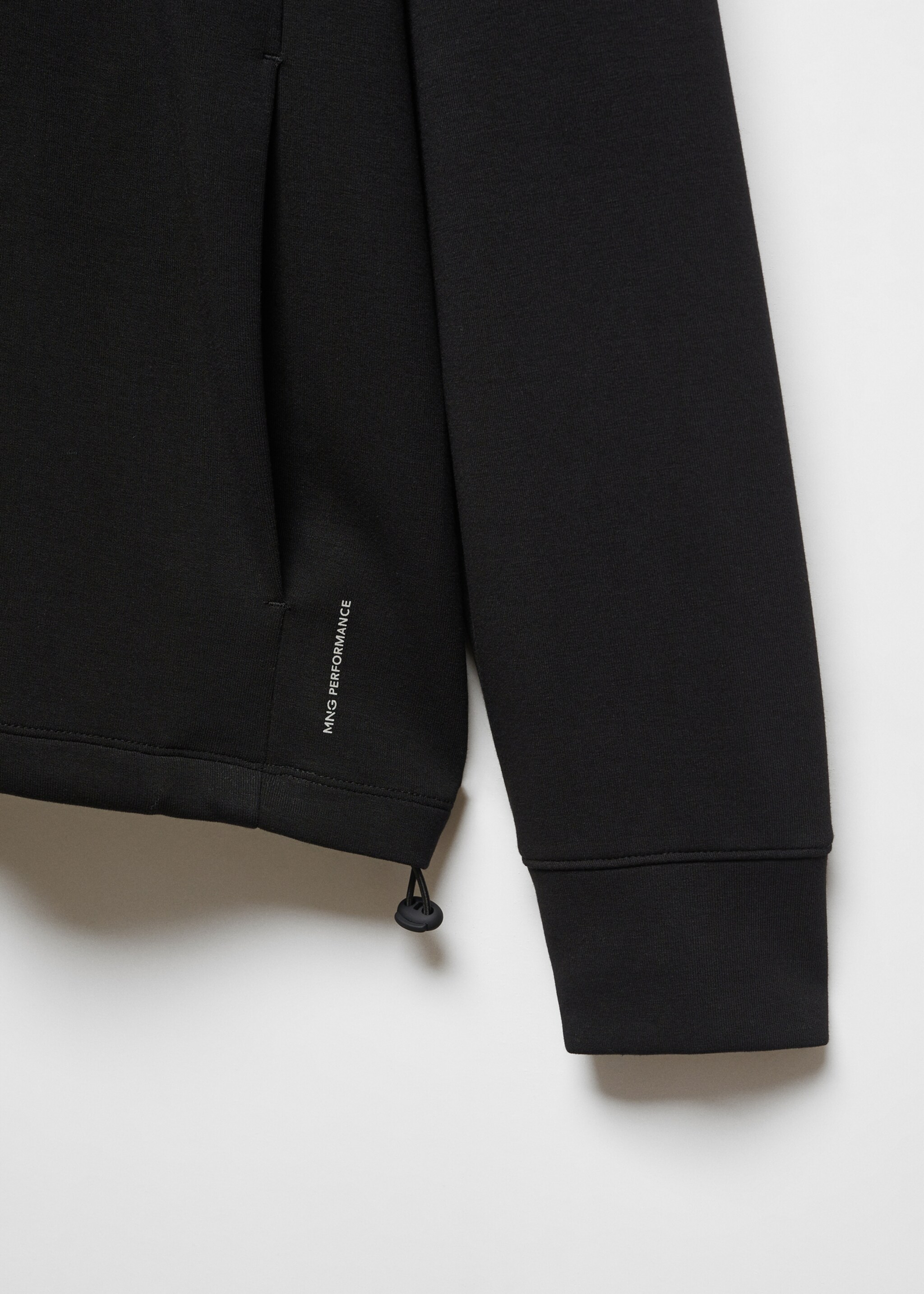 Beathable hooded sweatshirt - Details of the article 8, Black. Ref: 57025963-00.