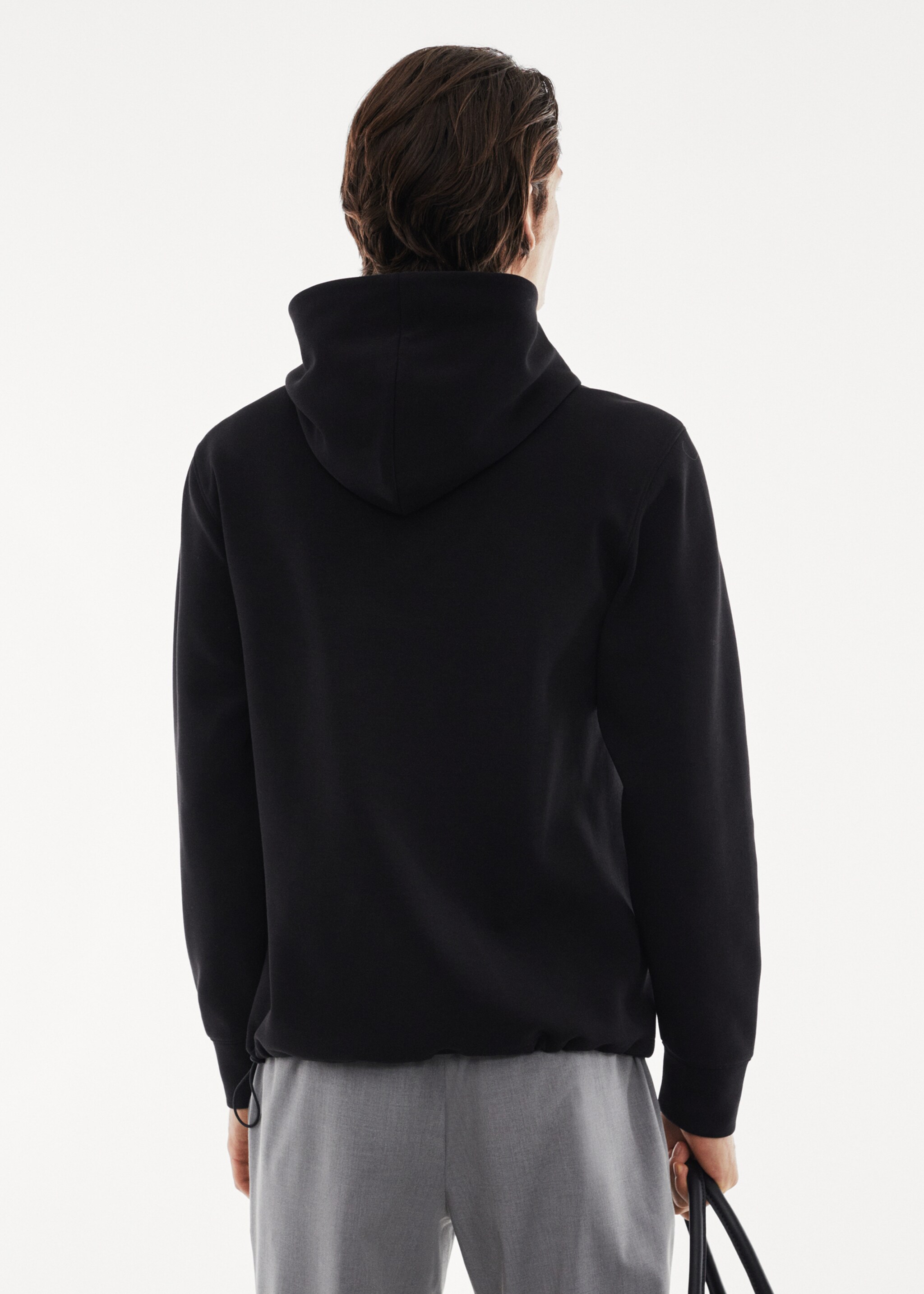 Beathable hooded sweatshirt - Reverse of the article, Black. Ref: 57025963-00.